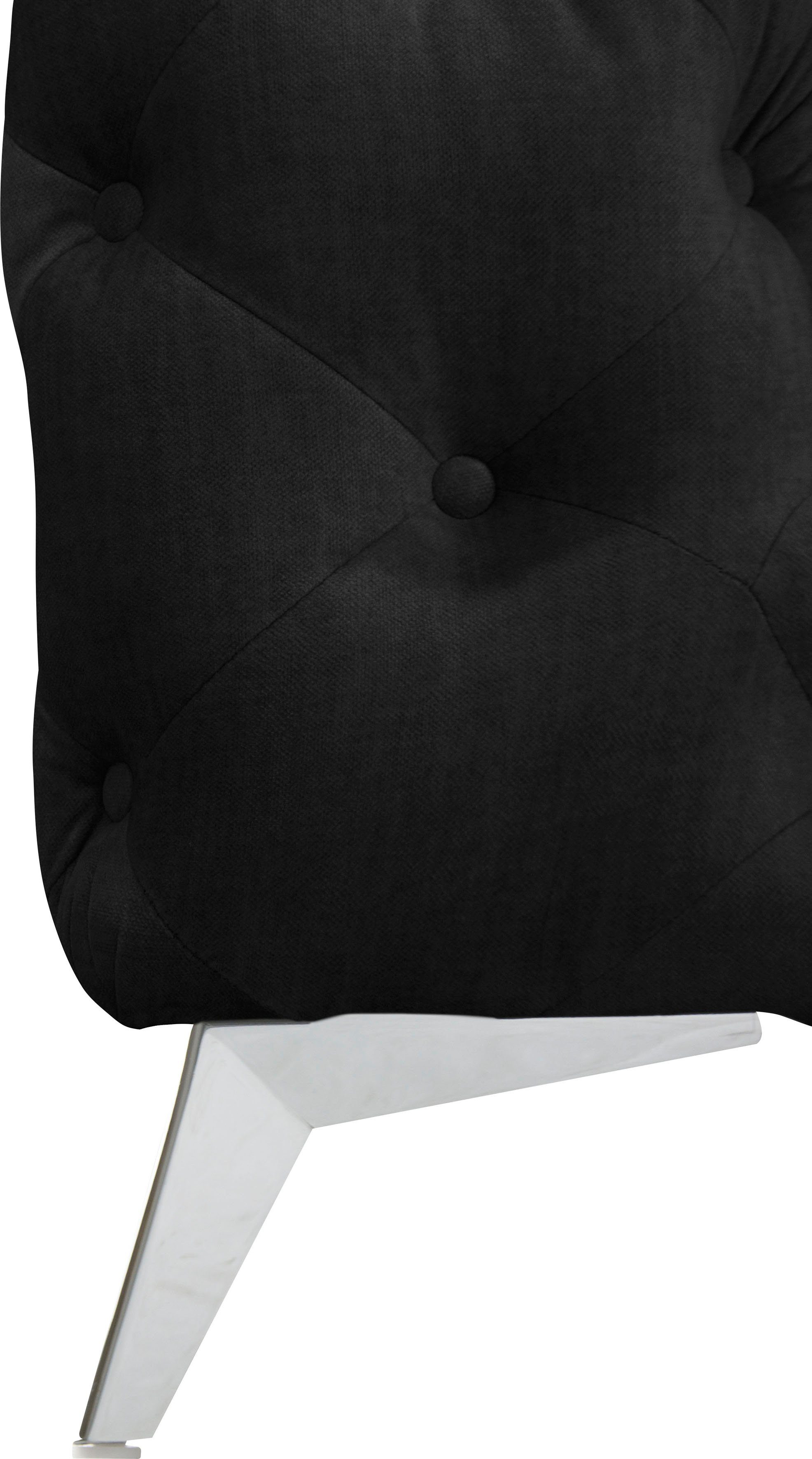 Leonique Chesterfield-bank Hoekbank GLYNIS L-vorm met golfvering, afmetingen B/D/H 264/204/75cm luxueuze capitonnage, moderne chesterfield look, kleur van de poten ter keuze