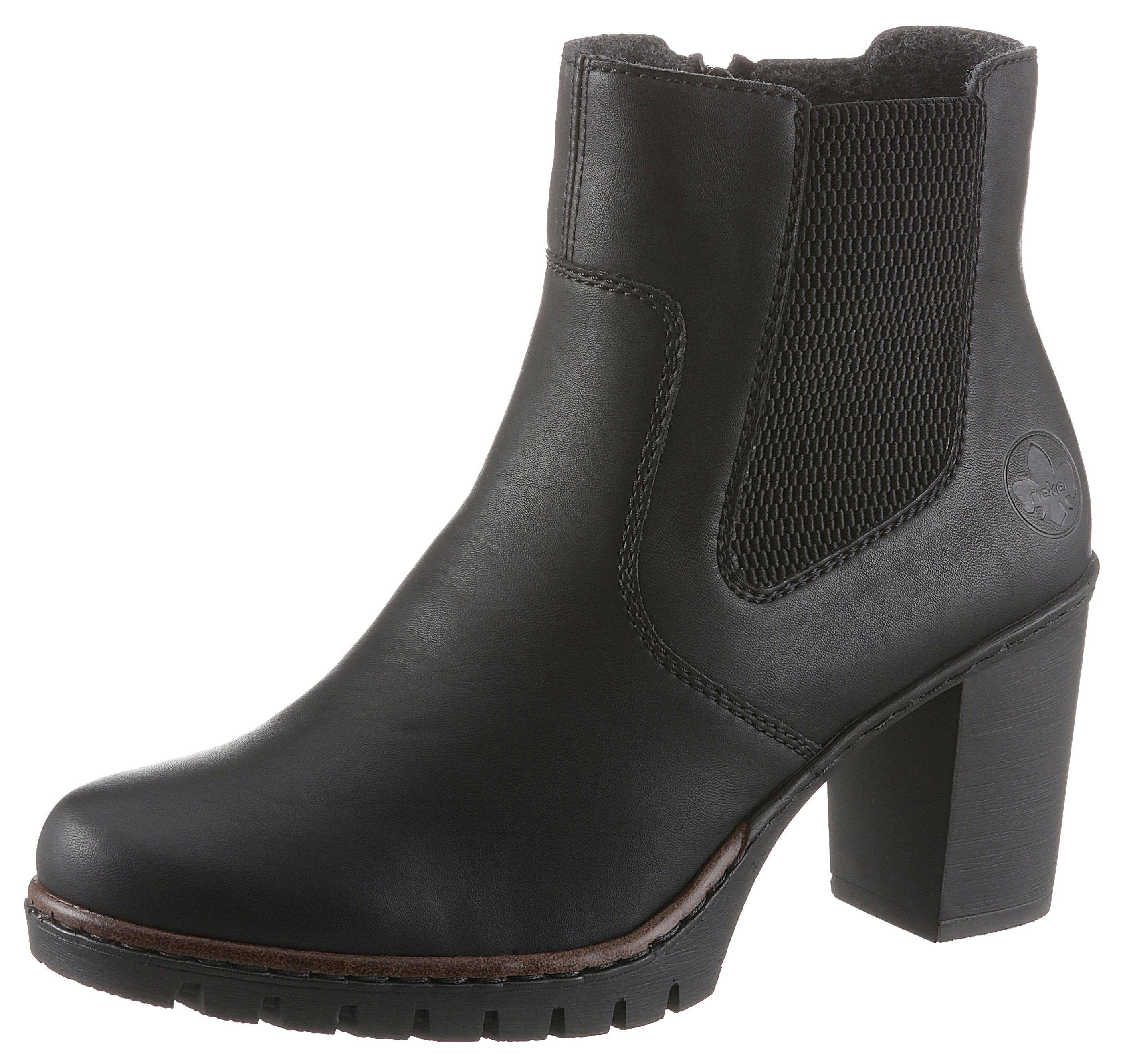 Rieker Laarsjes , laarzen, chelsea-ankle boots, blokhak, in elegante look dames laarsjes maat 42 EU zwart