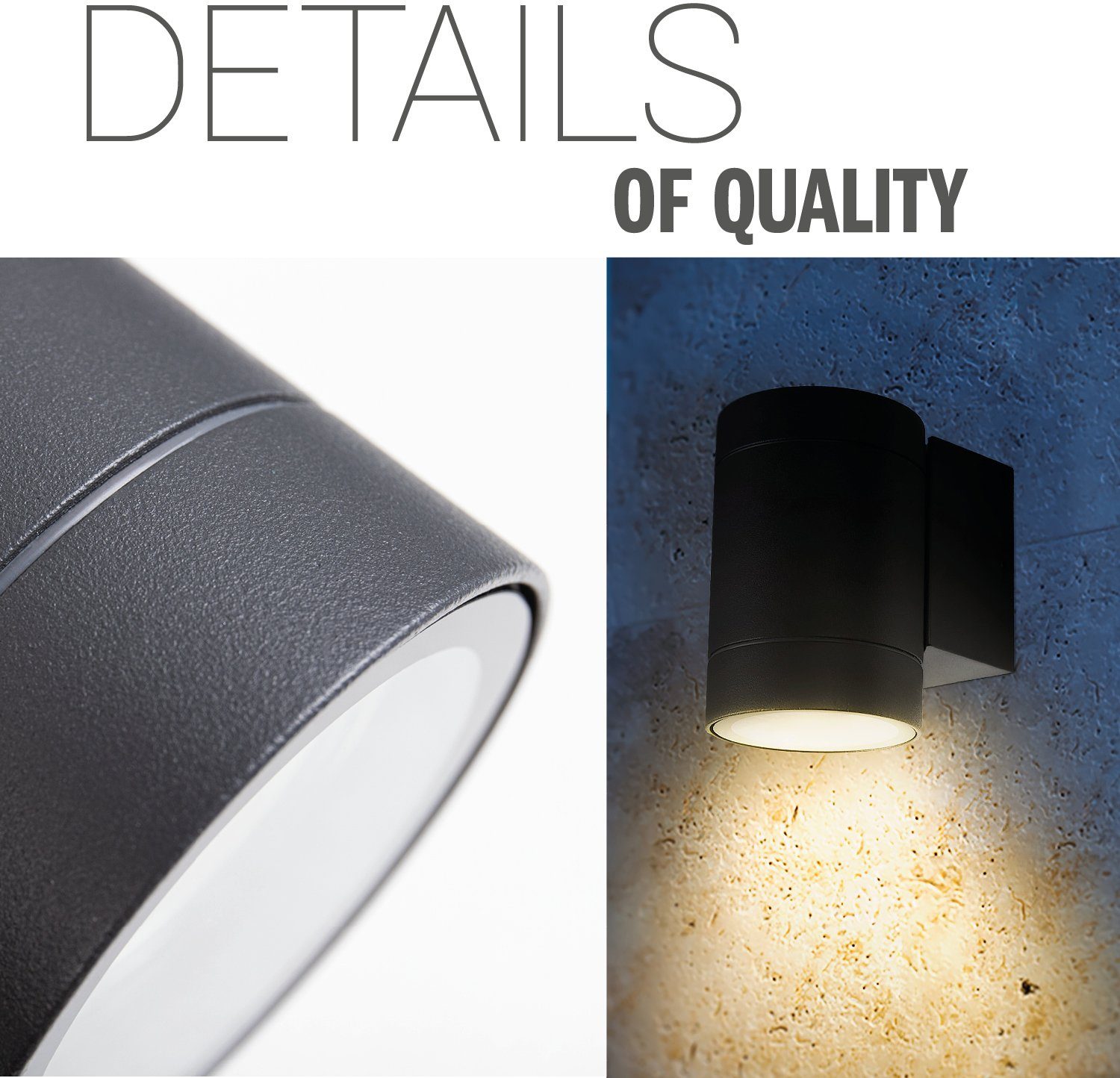Paco Home Wandlamp LUSIWA In & outdoor GU10 buitenlamp tuin huiswand ingang aluminium IP54