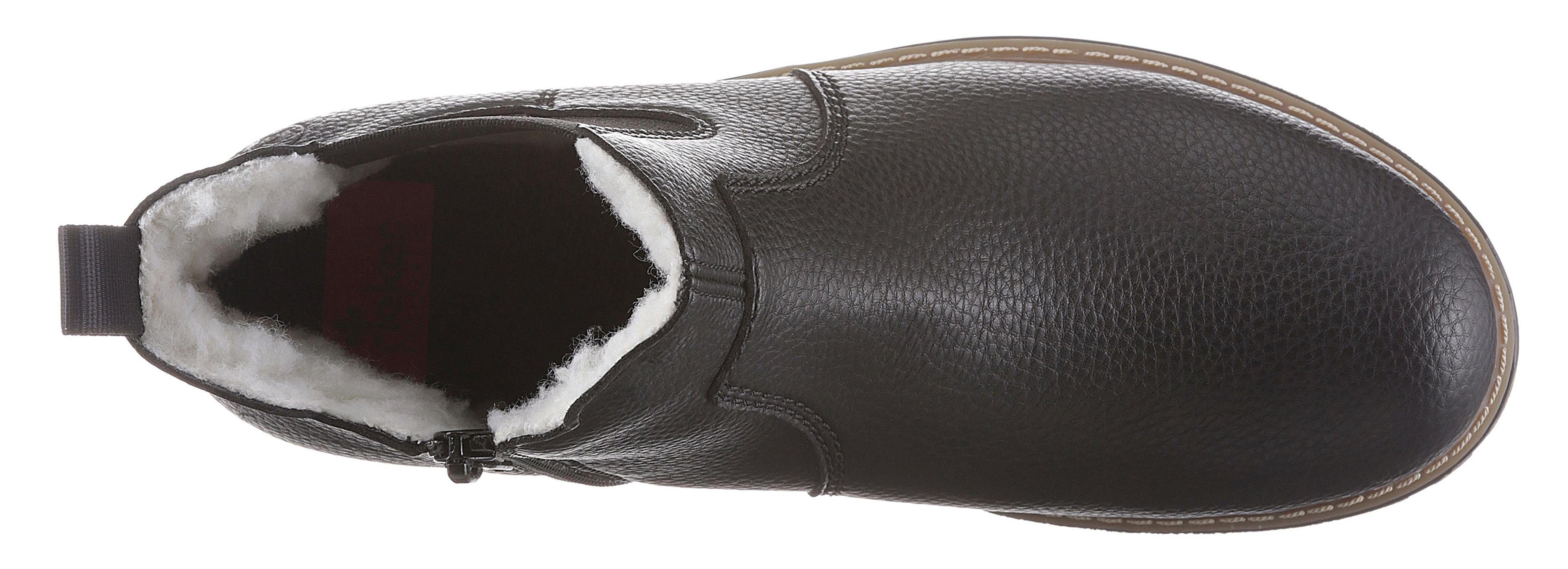 Rieker Chelsea-boots , enkellaarsjes, boots, blokhak, met structuur op het bovenmateriaal