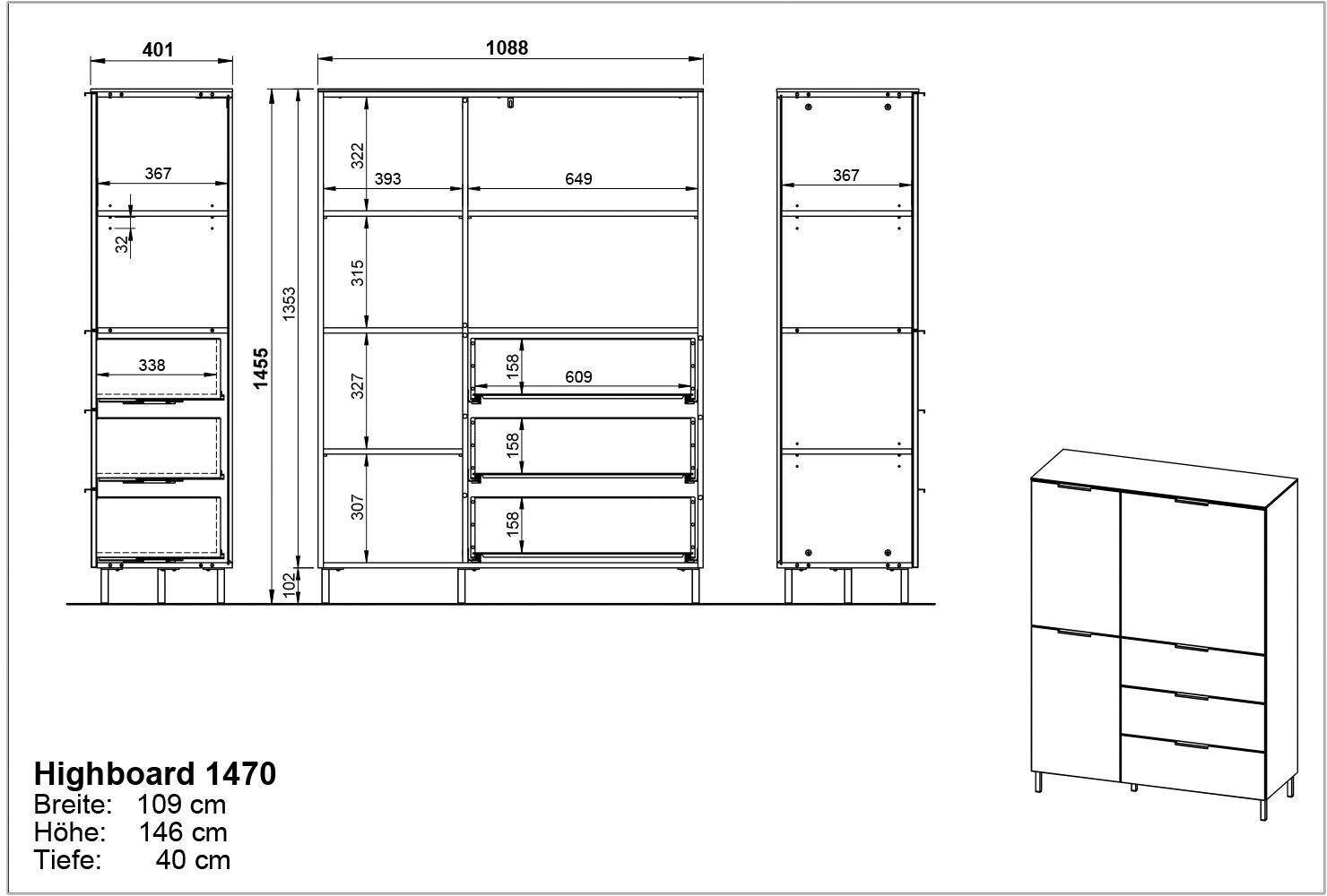 GERMANIA Hoge kast CALIFORNIA-HB