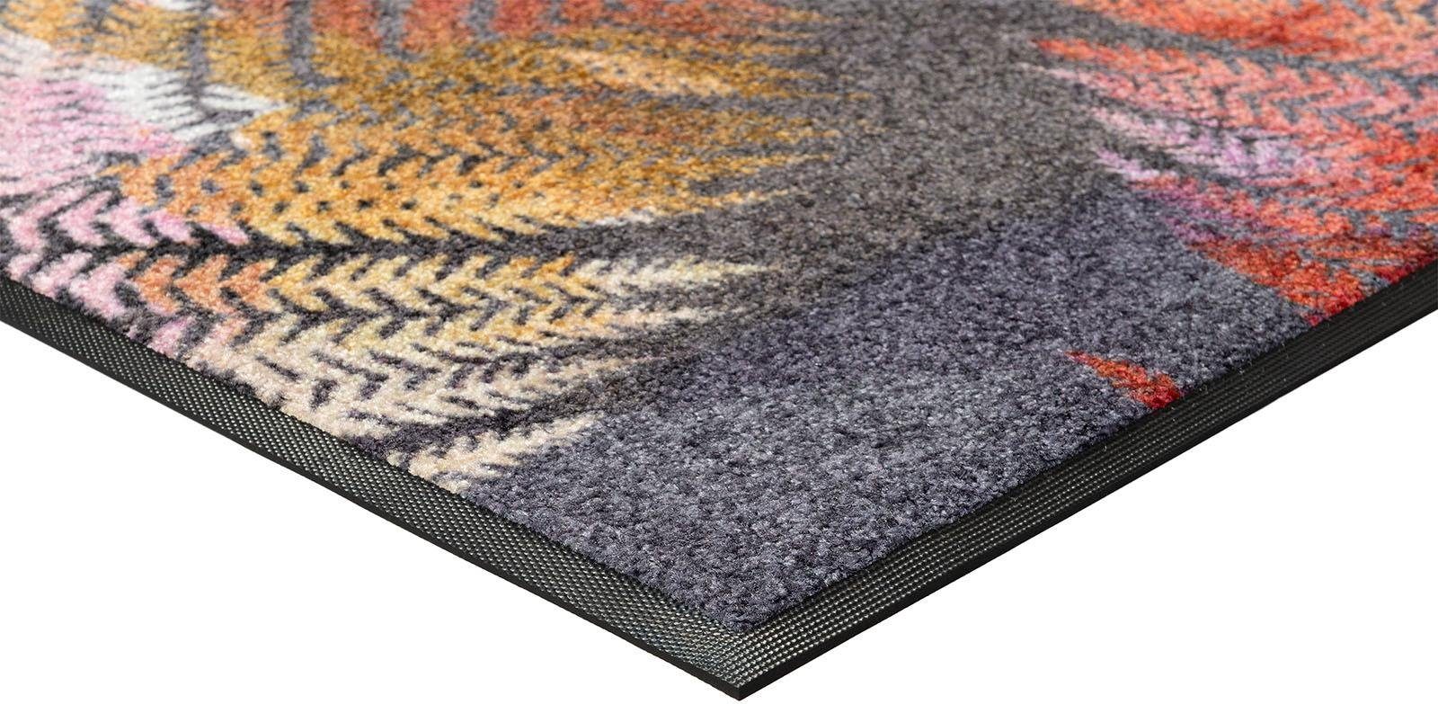 wash+dry by Kleen-Tex Vloerkleed Erbario Motief varenbladeren, antislip, geschikt voor binnen en buiten, wasbaar