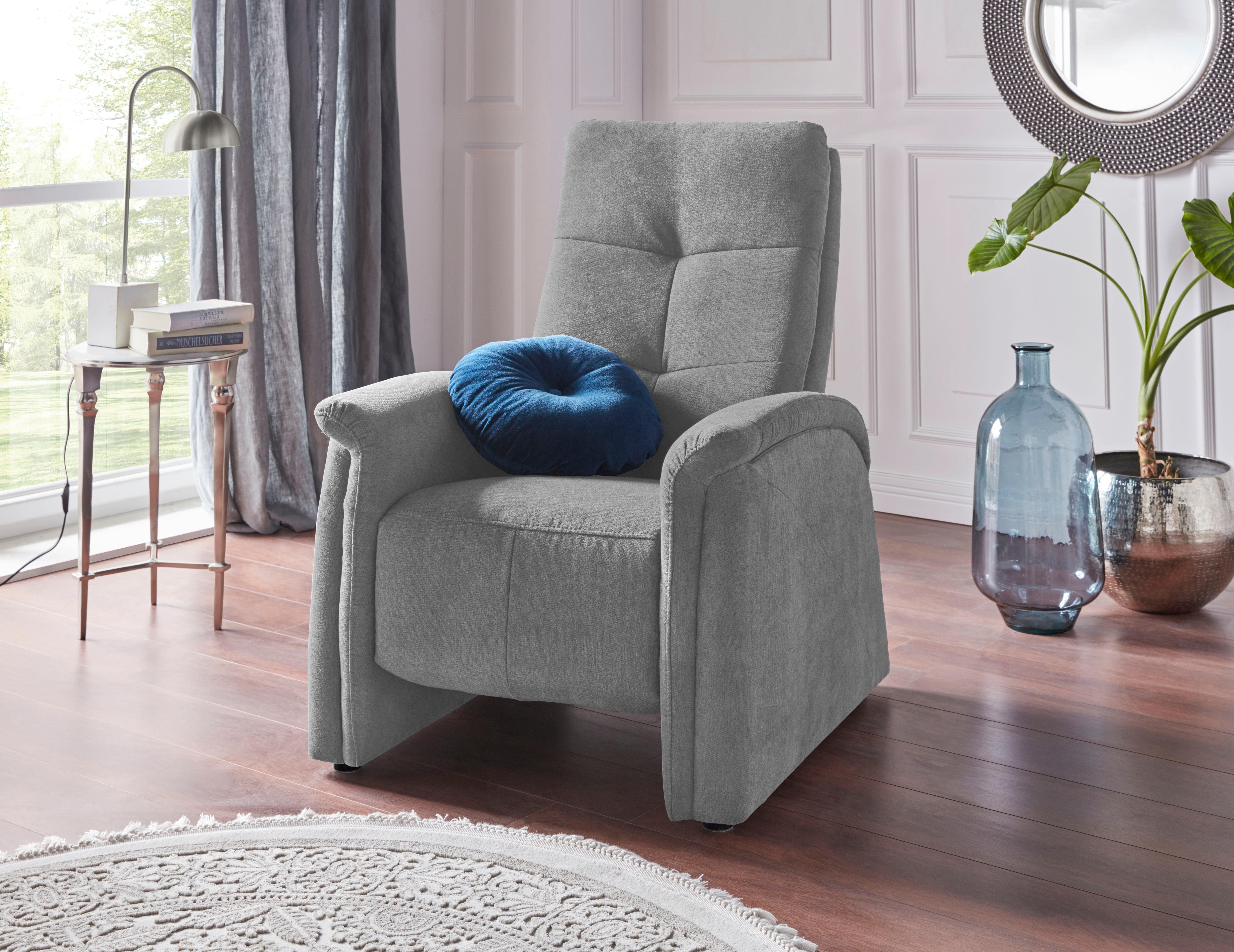 exxpo - sofa fashion Fauteuil Tivoli, hoge rugleuningstoel, relaxstoel, bioscoopstoel, comfortabel (set) fauteuils maat Luxe-microvezel1 zilver