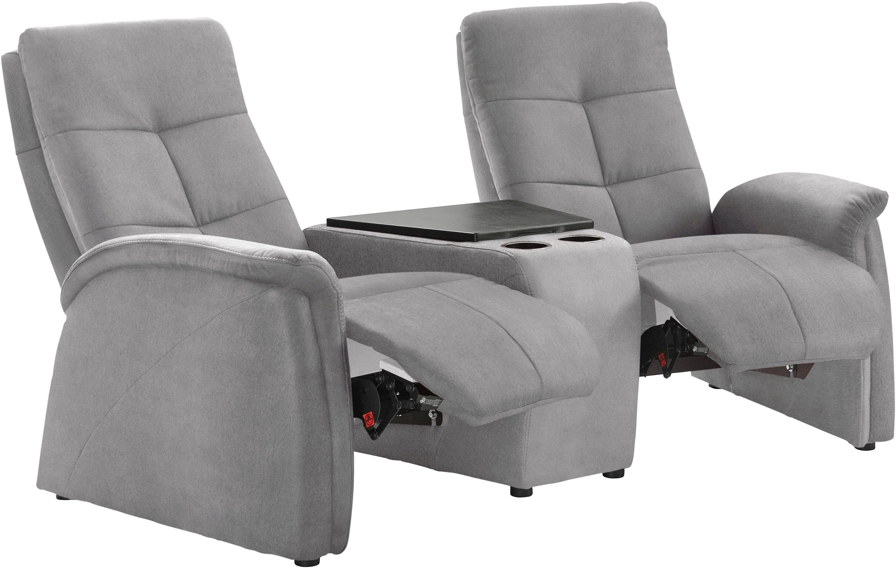 exxpo - sofa fashion 2-zitsbank Tivoli, bioscoopsofa met relaxfunctie, met bijzettafel en opbergruimte