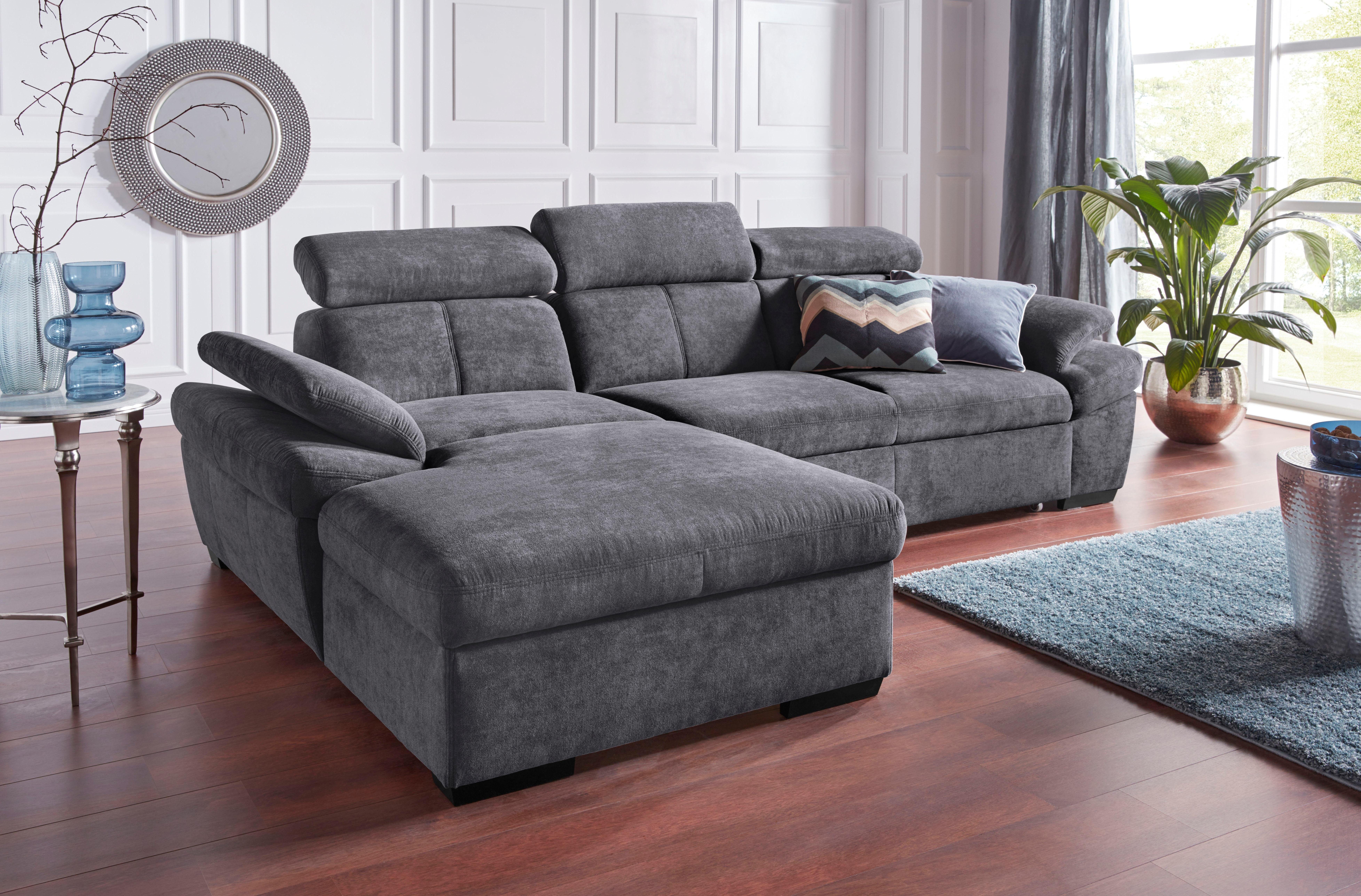 Exxpo - sofa fashion Hoekbank Salerno, incl. hoofd- en armdeelverstelling, elegant & comfortabel, L-vorm