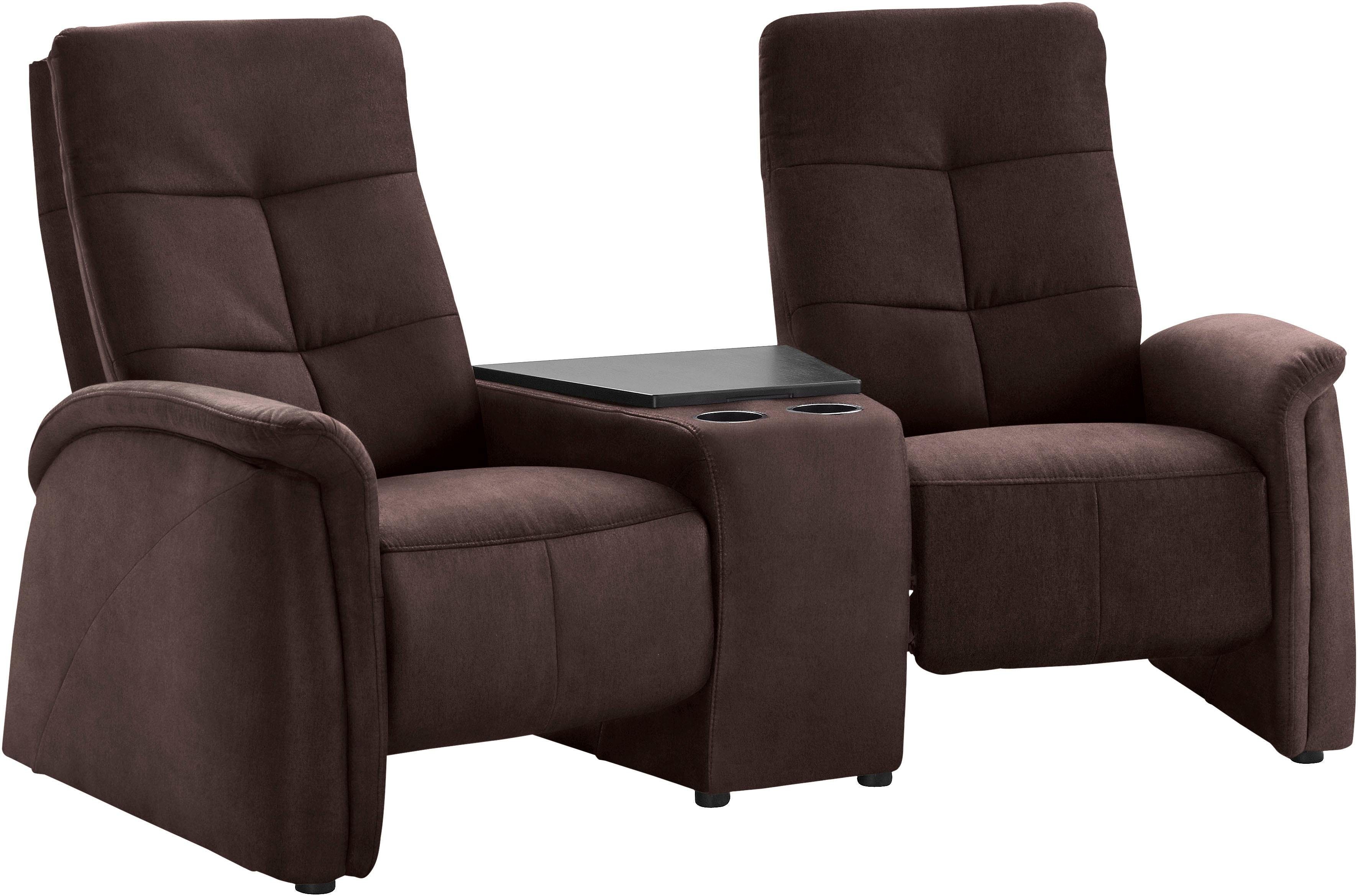 exxpo - sofa fashion 2-zitsbank Tivoli, bioscoopsofa met relaxfunctie, met bijzettafel en opbergruimte