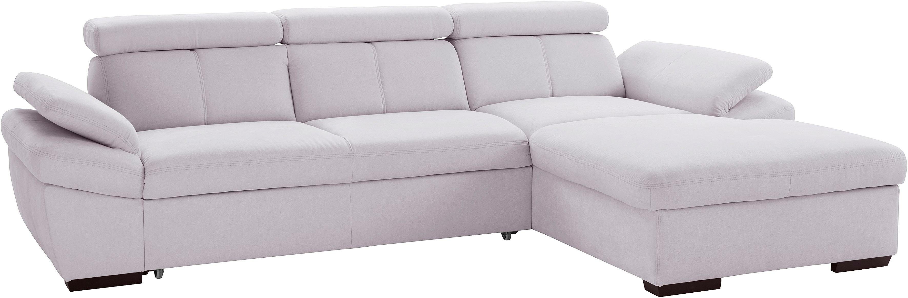 exxpo - sofa fashion Hoekbank Salerno, incl. hoofd- en armdeelverstelling, elegant & comfortabel, L-vorm