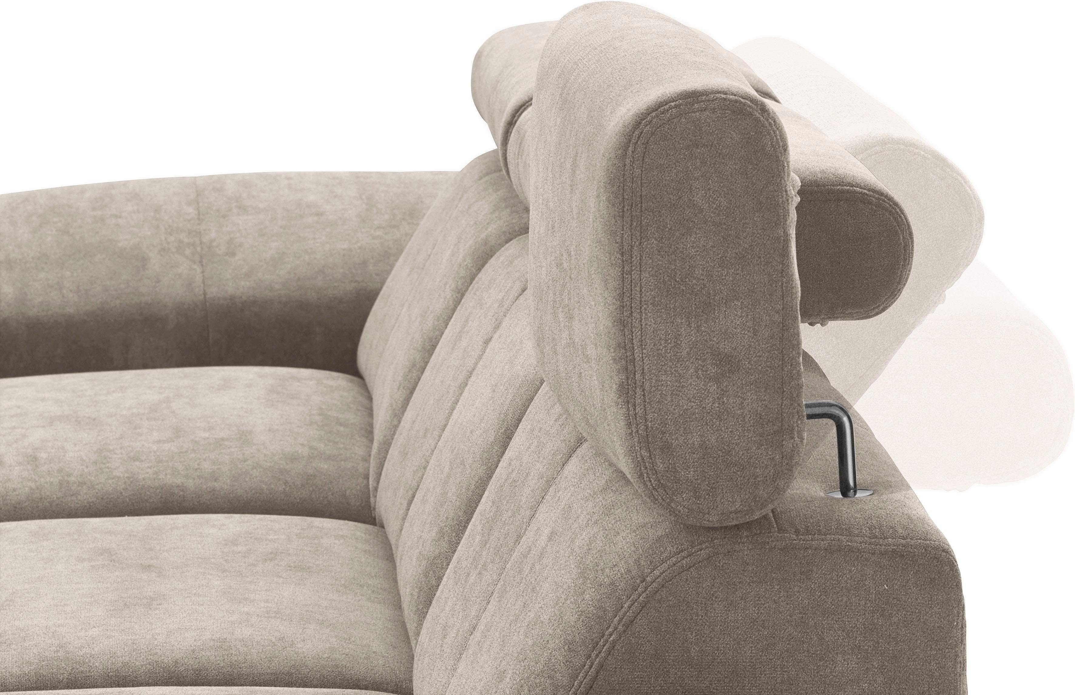 exxpo - sofa fashion Hoekbank Salerno, incl. hoofd- en armdeelverstelling, elegant & comfortabel, L-vorm