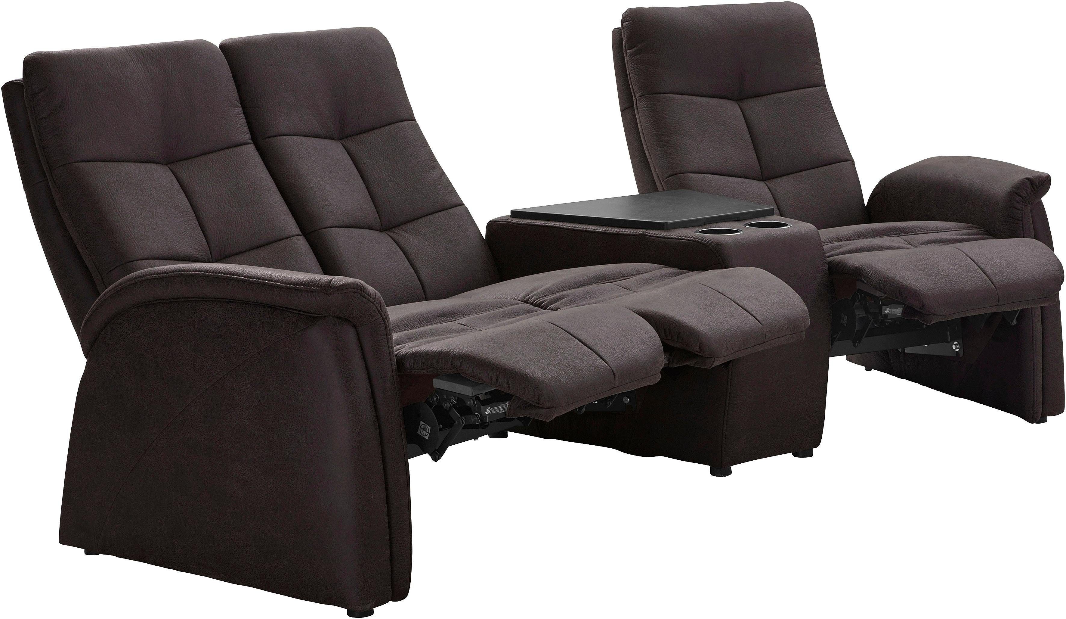 exxpo - sofa fashion 3-zitsbank Tivoli, bioscoopsofa met relaxfunctie, met bijzettafel en opbergruimte