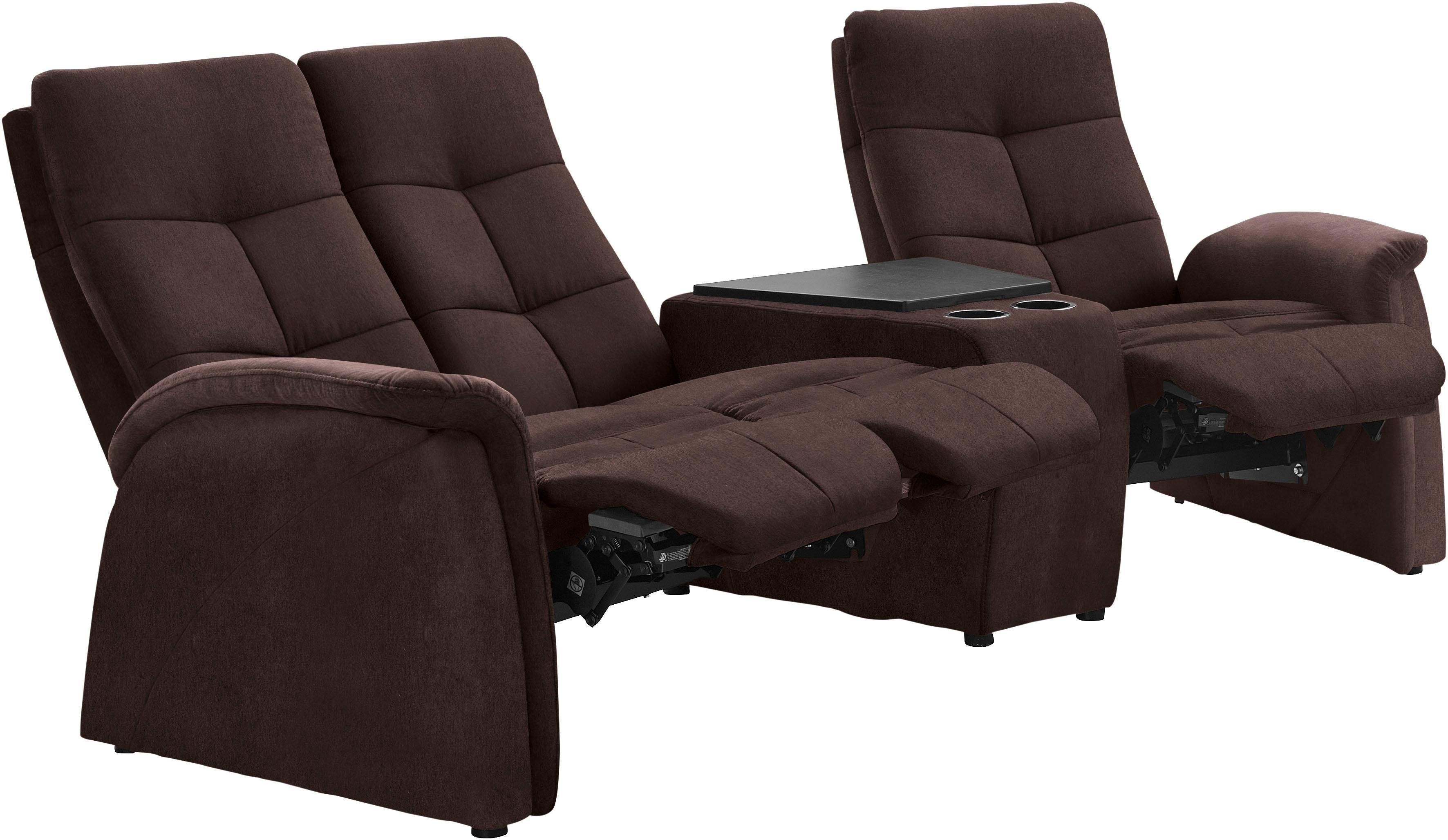 exxpo - sofa fashion 3-zitsbank Tivoli, bioscoopsofa met relaxfunctie, met bijzettafel en opbergruimte
