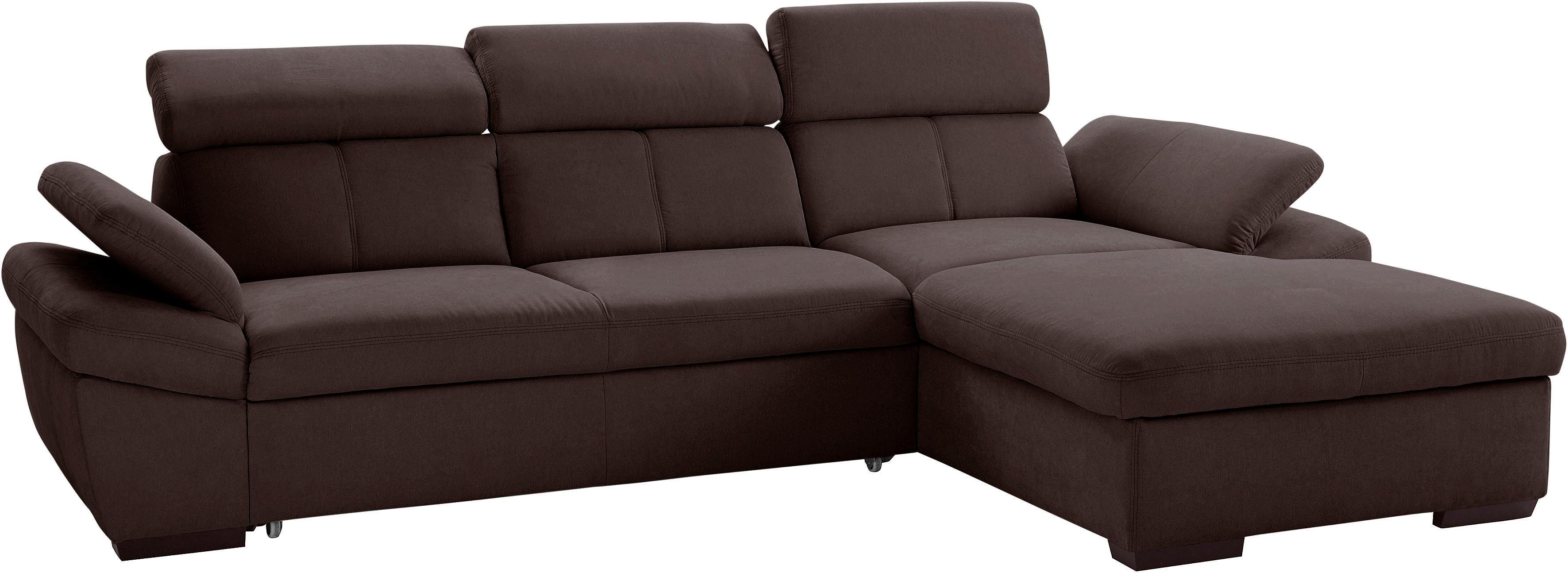exxpo - sofa fashion Hoekbank Salerno, incl. hoofd- en armdeelverstelling, elegant & comfortabel, L-vorm