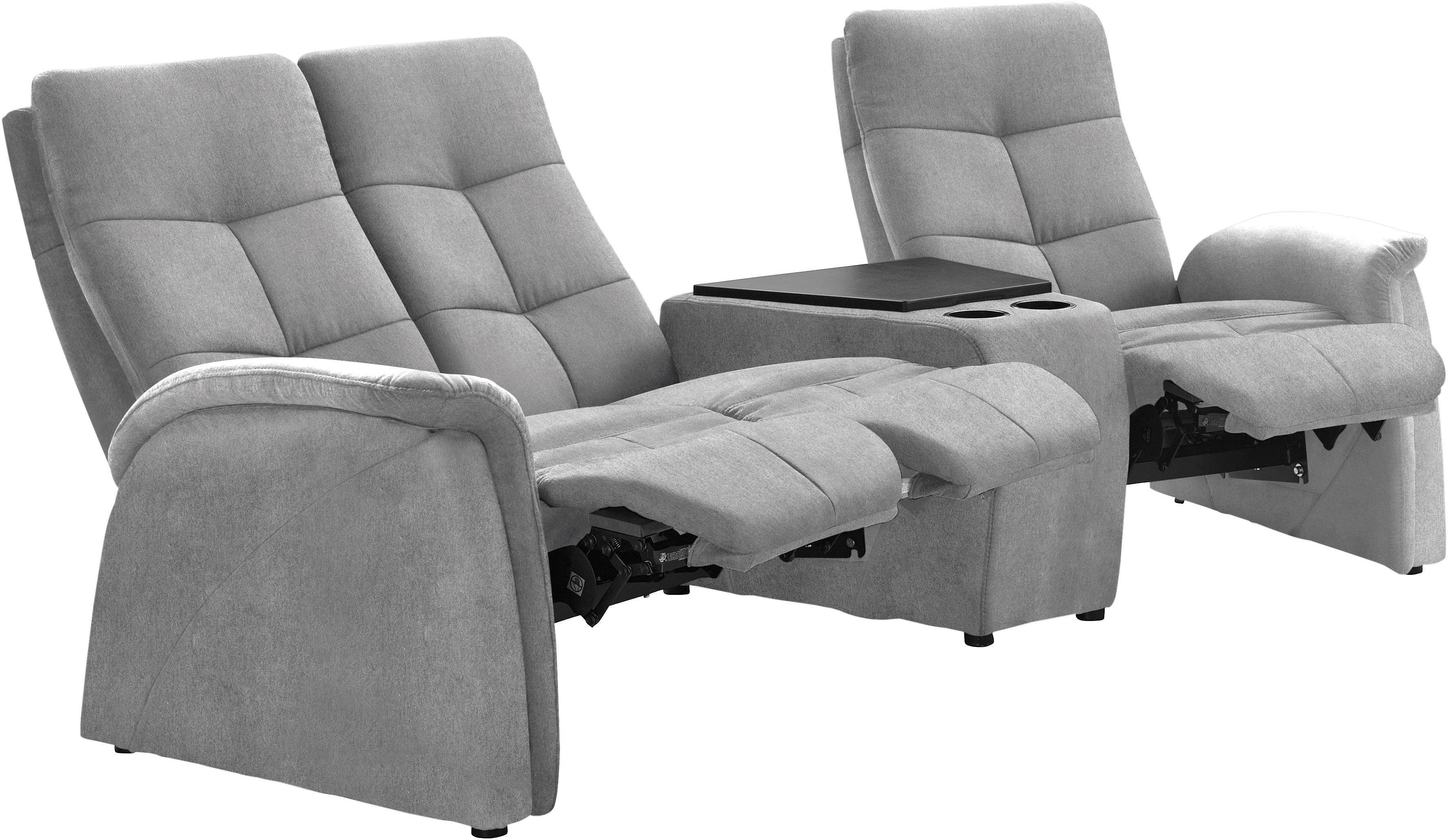 exxpo - sofa fashion 3-zitsbank Tivoli, bioscoopsofa met relaxfunctie, met bijzettafel en opbergruimte