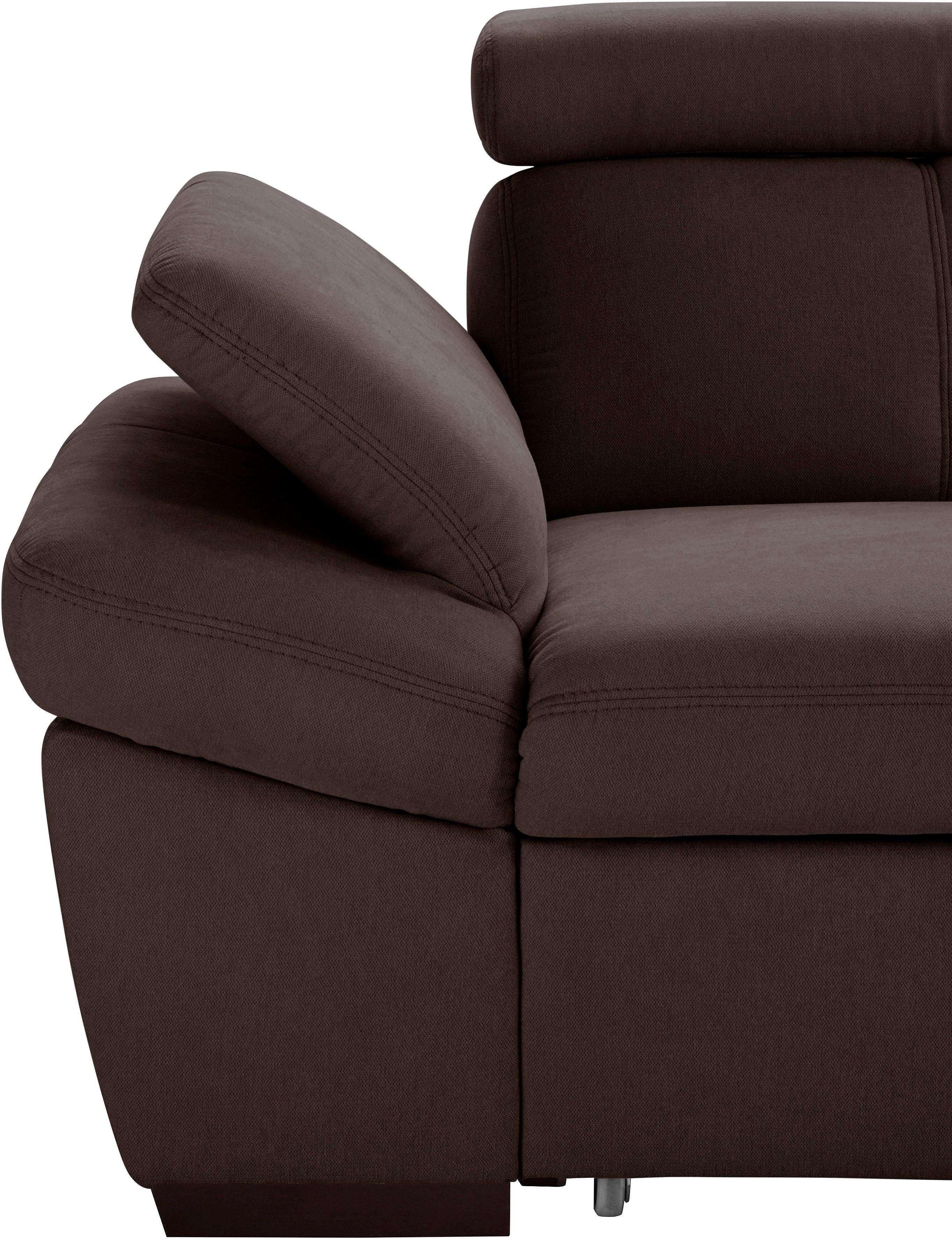 exxpo - sofa fashion Hoekbank Salerno, incl. hoofd- en armdeelverstelling, elegant & comfortabel, L-vorm