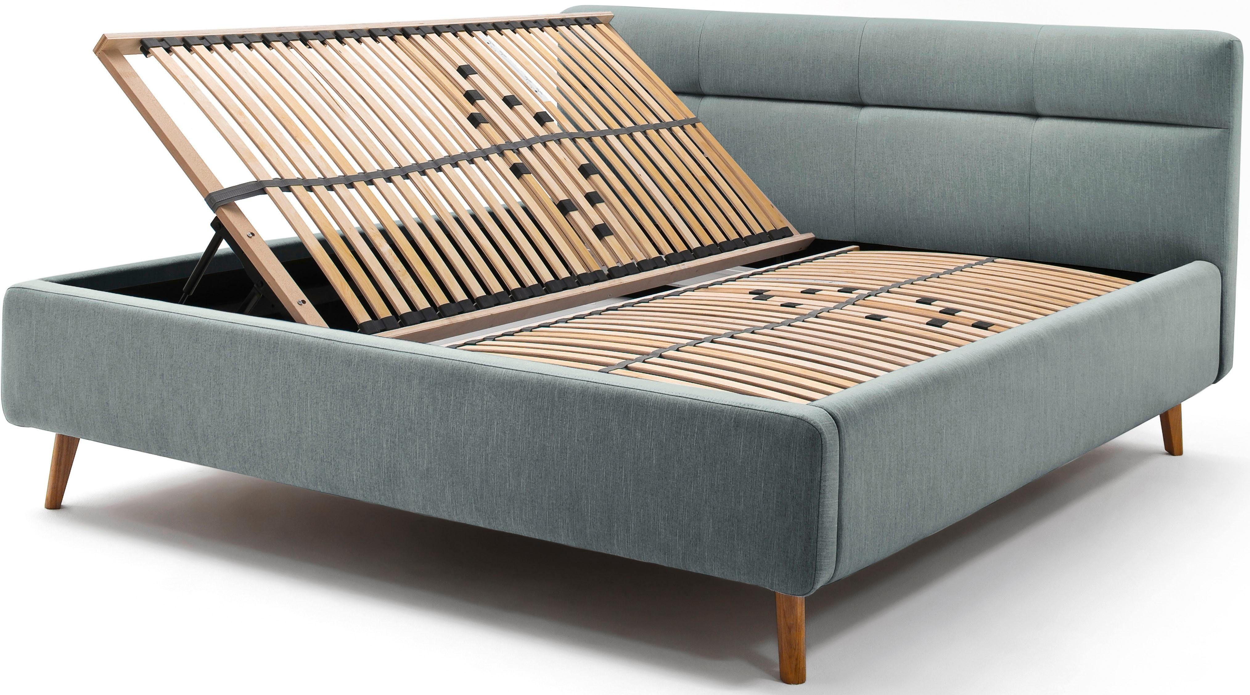 meise.möbel Gestoffeerd bed Lotte met lattenbodem en bedkist