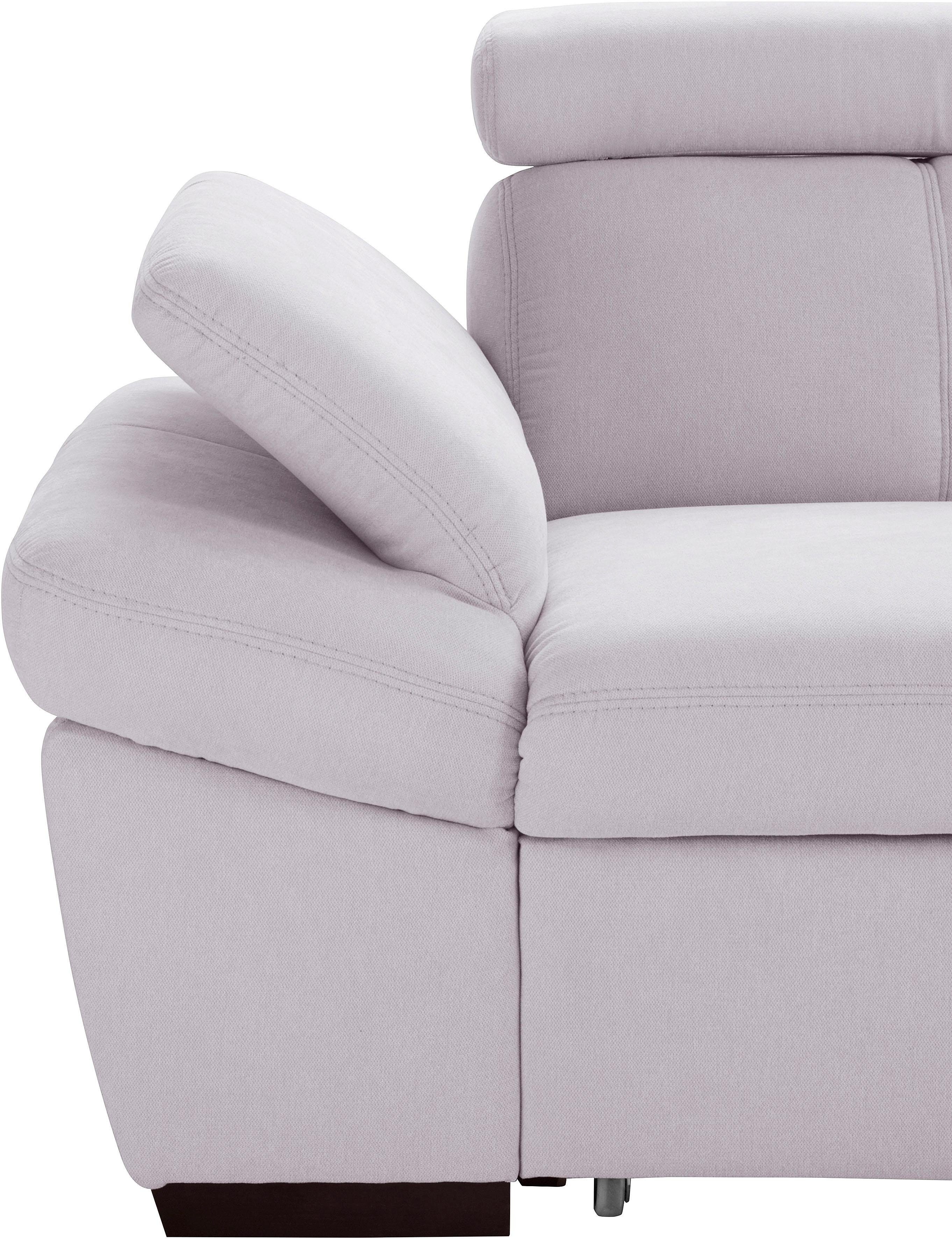 exxpo - sofa fashion Hoekbank Salerno, incl. hoofd- en armdeelverstelling, elegant & comfortabel, L-vorm