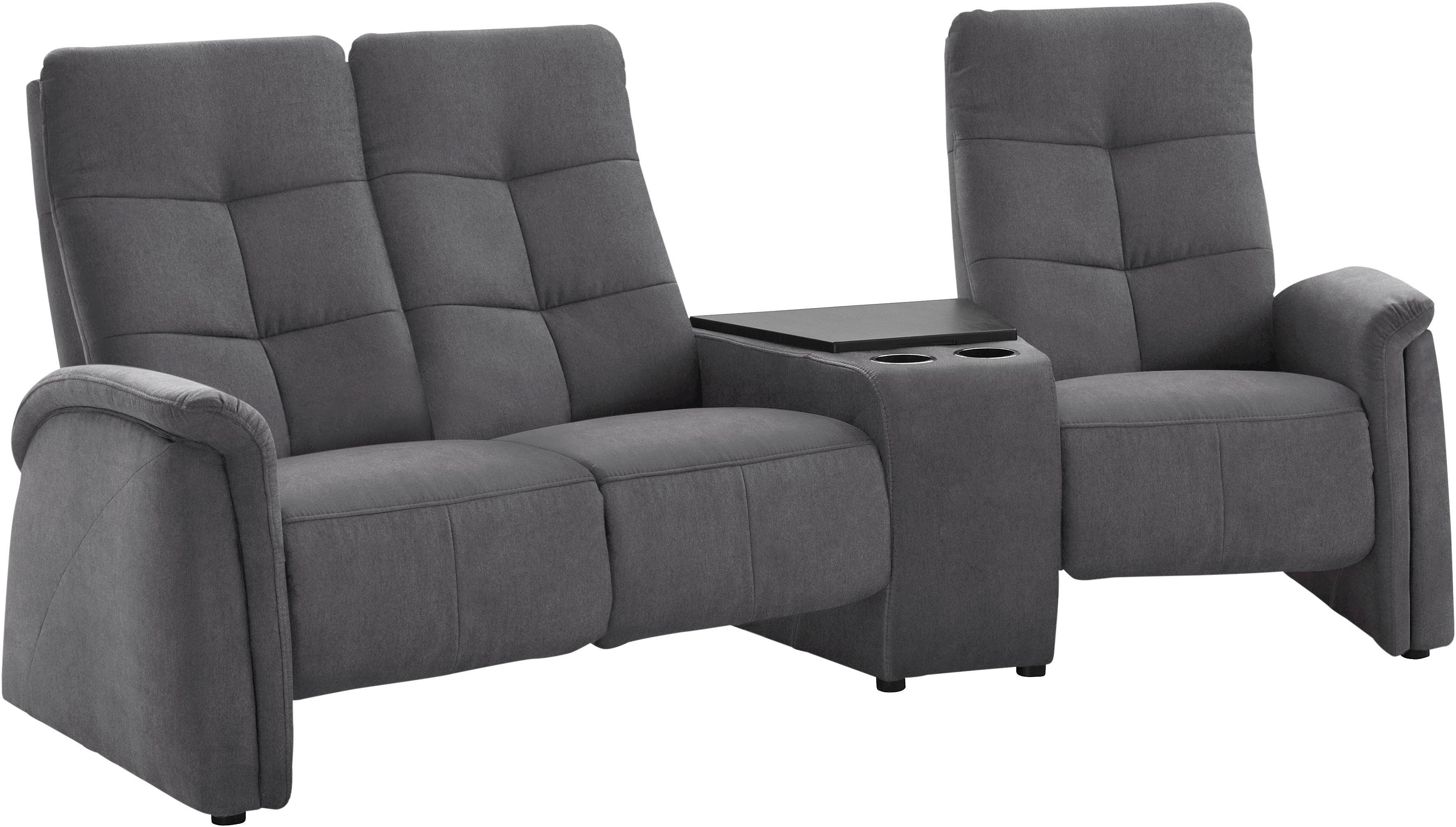 exxpo - sofa fashion 3-zitsbank Tivoli, bioscoopsofa met relaxfunctie, met bijzettafel en opbergruimte