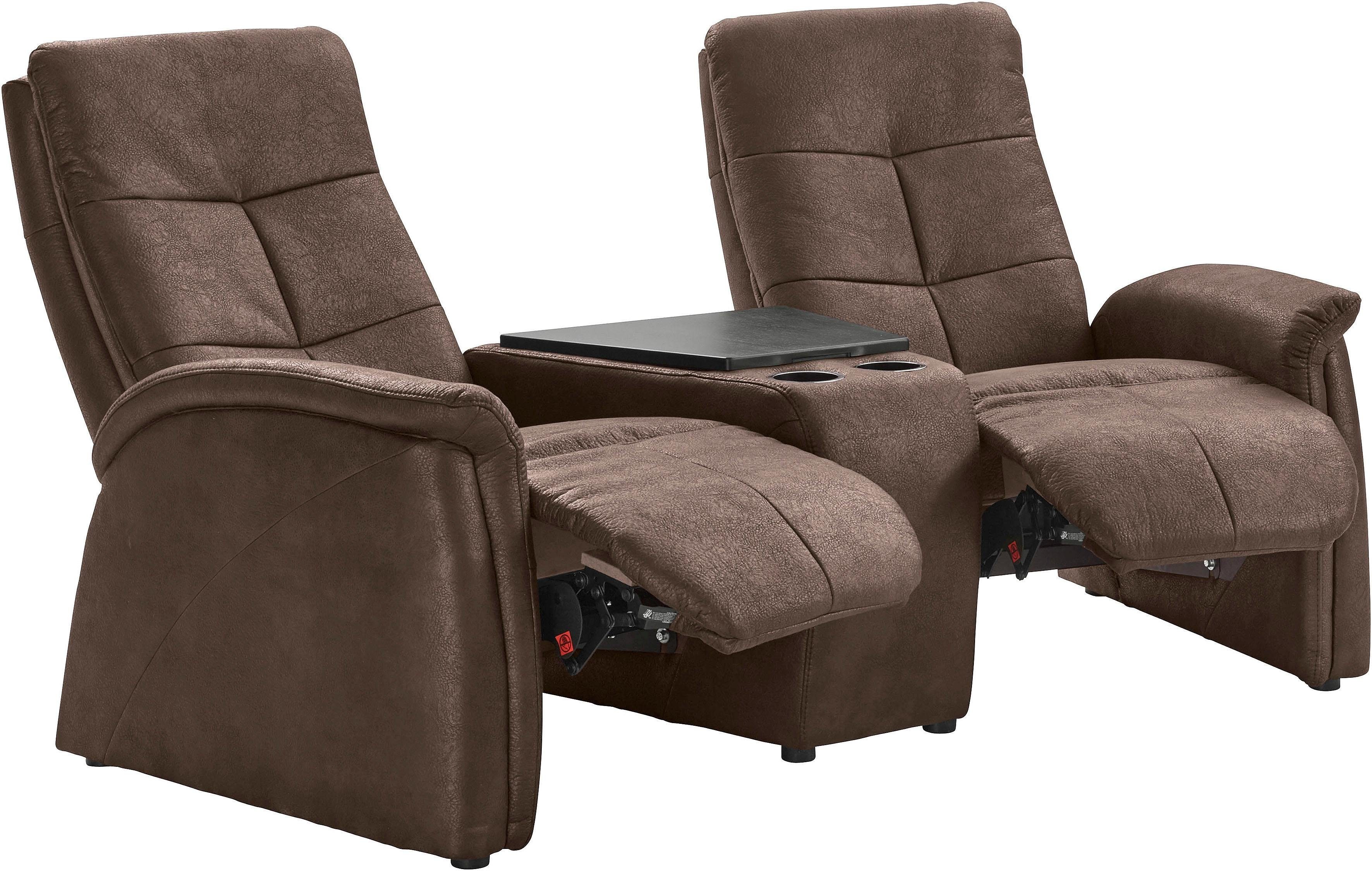 exxpo - sofa fashion 2-zitsbank Tivoli, bioscoopsofa met relaxfunctie, met bijzettafel en opbergruimte