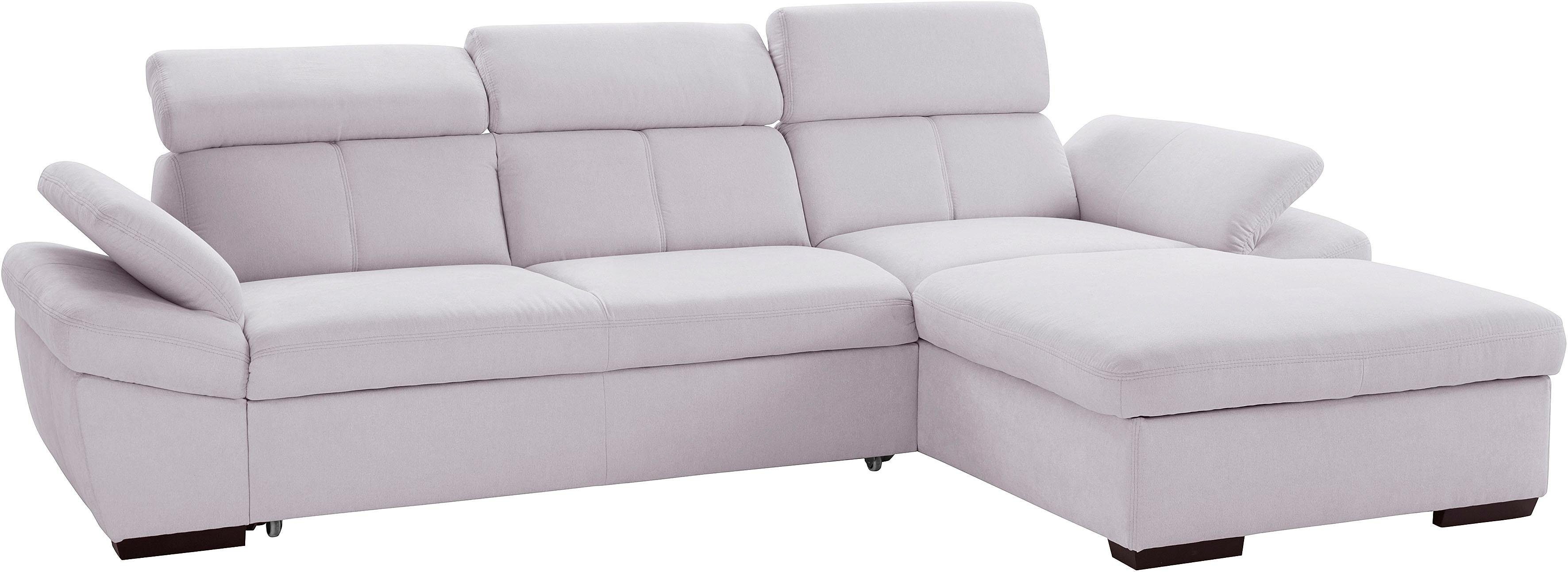 exxpo - sofa fashion Hoekbank Salerno, incl. hoofd- en armdeelverstelling, elegant & comfortabel, L-vorm