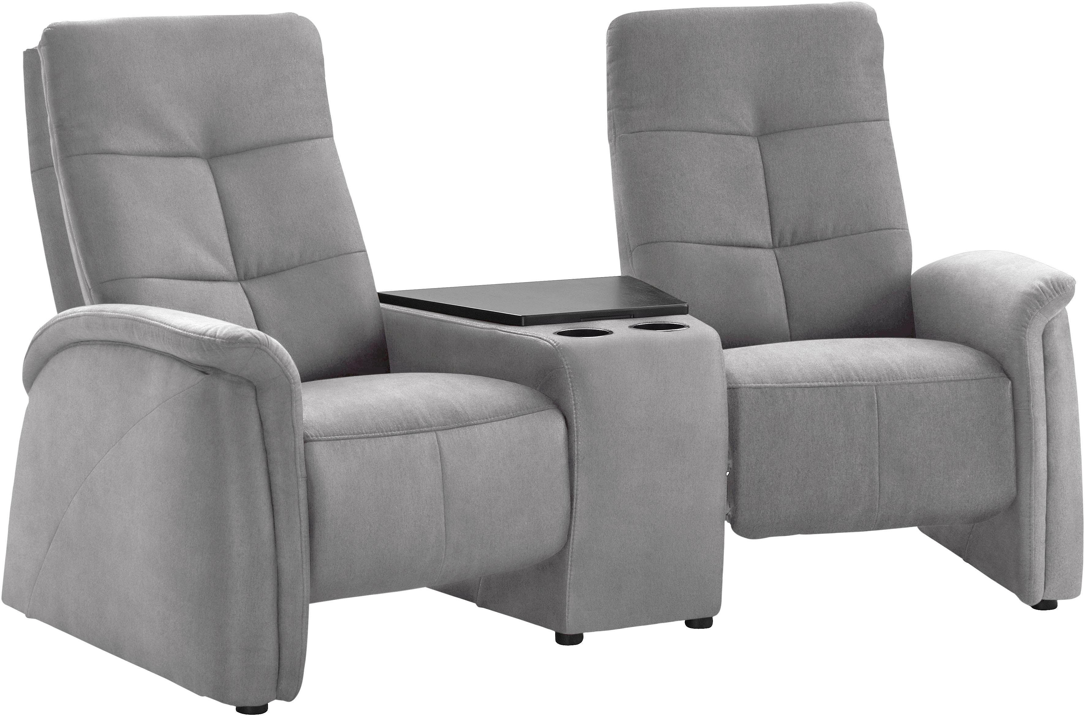 exxpo - sofa fashion 2-zitsbank Tivoli, bioscoopsofa met relaxfunctie, met bijzettafel en opbergruimte