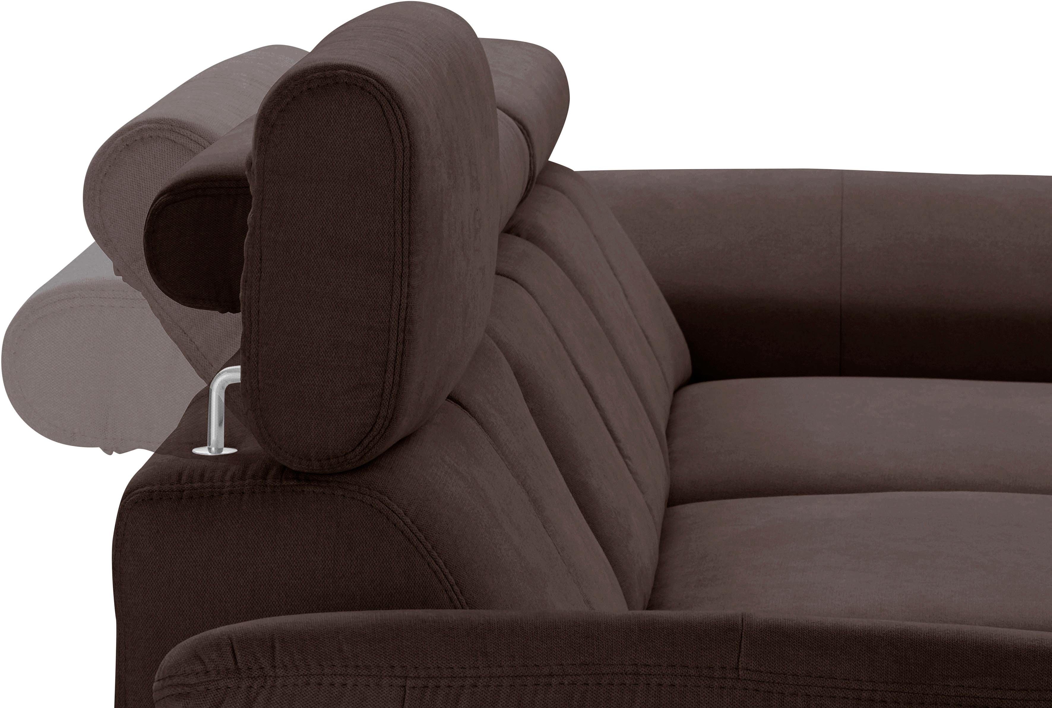 exxpo - sofa fashion Hoekbank Salerno, incl. hoofd- en armdeelverstelling, elegant & comfortabel, L-vorm