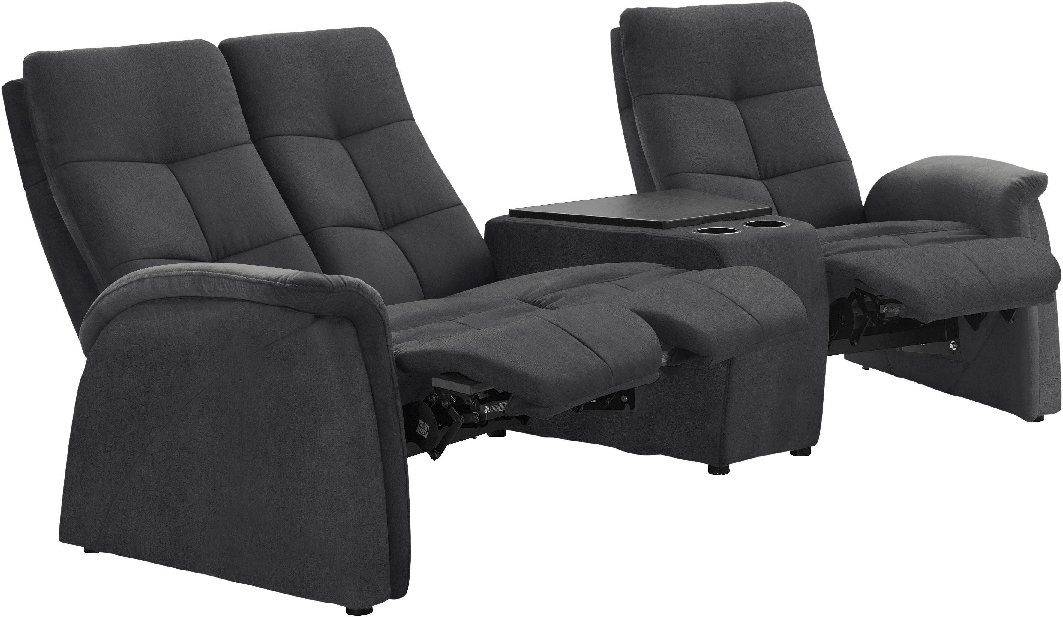 exxpo - sofa fashion 3-zitsbank Tivoli, bioscoopsofa met relaxfunctie, met bijzettafel en opbergruimte