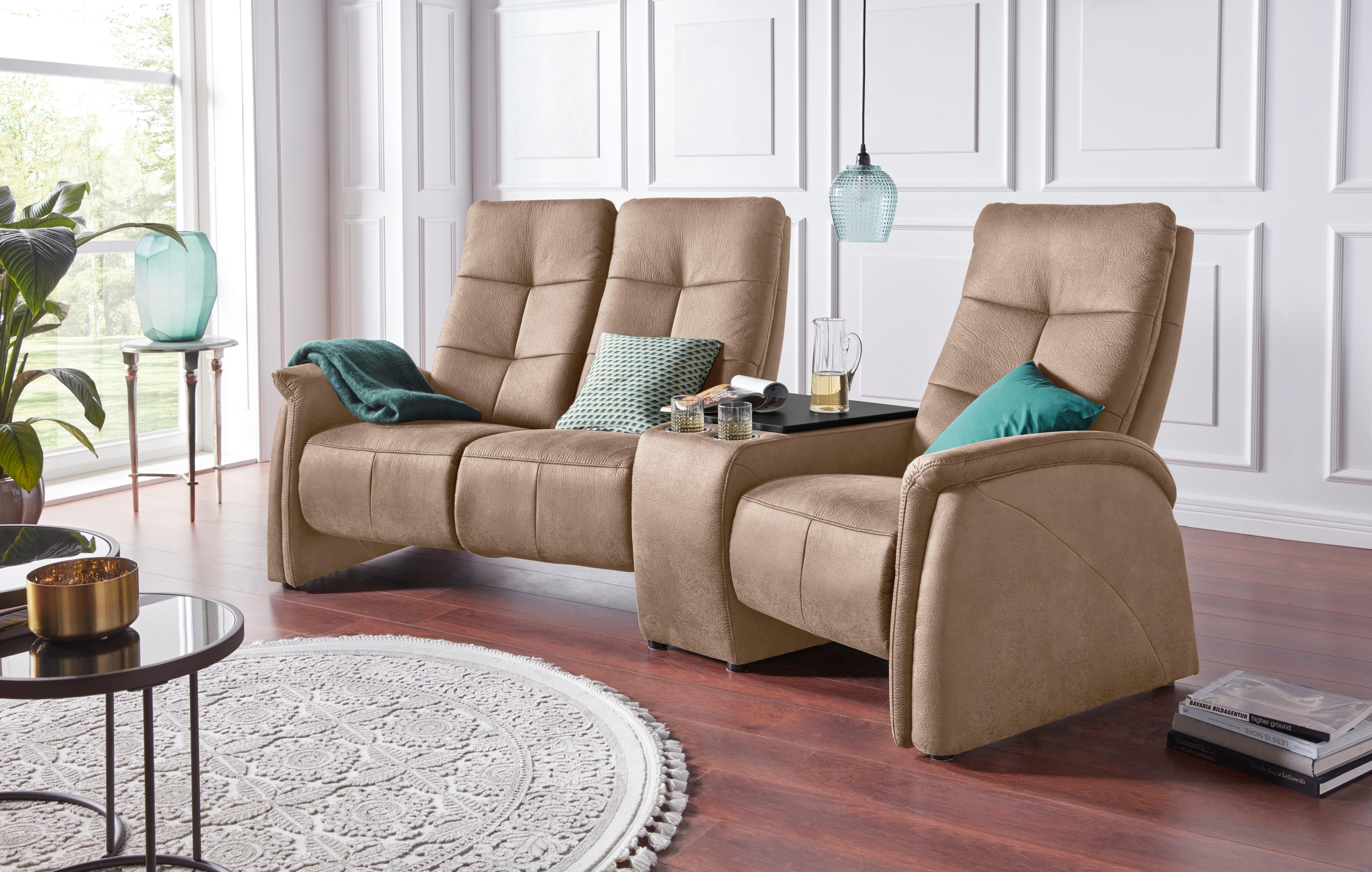 Exxpo - sofa fashion 3-zitsbank Tivoli, bioscoopsofa met relaxfunctie, met bijzettafel en opbergruimte