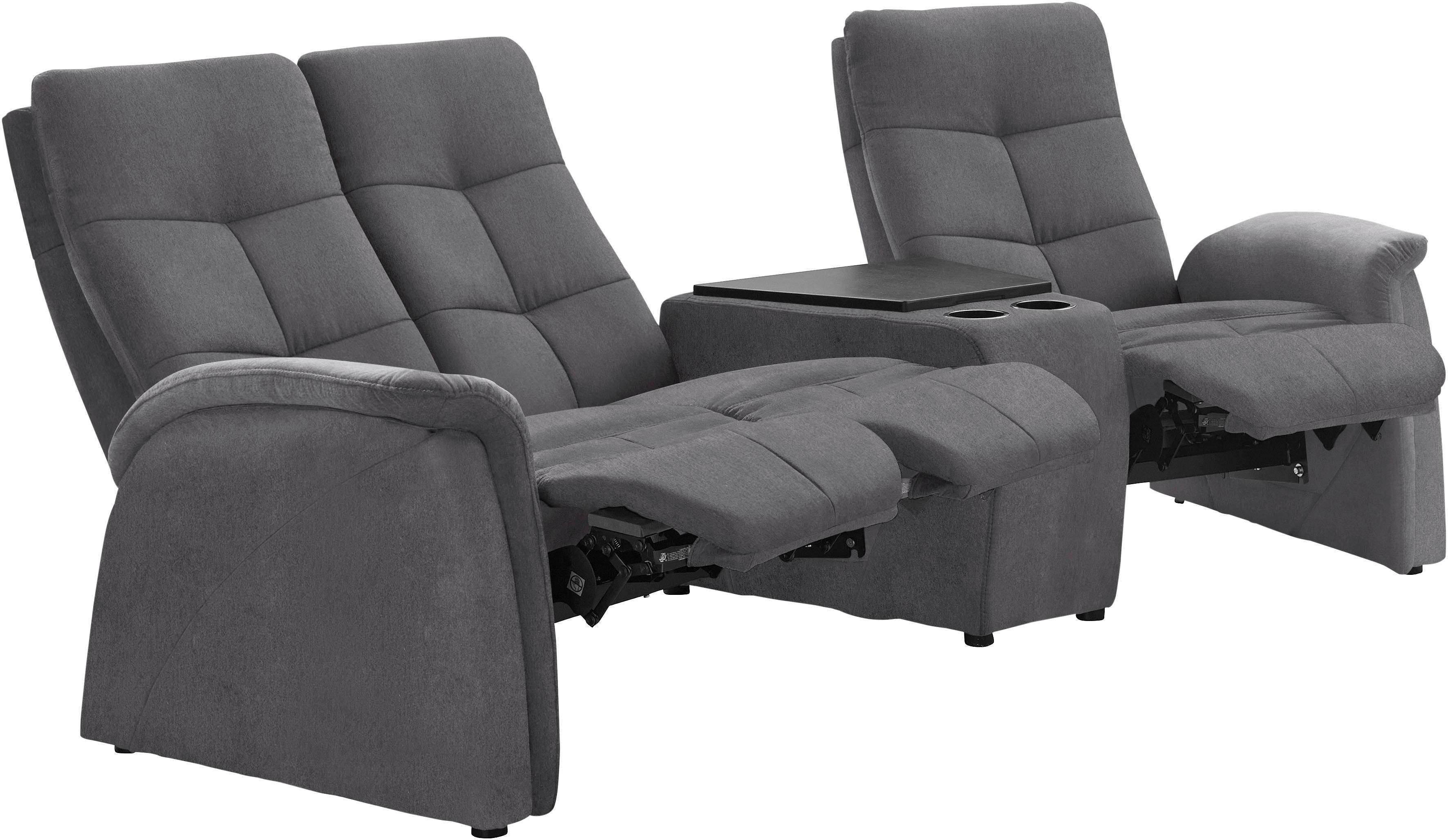 exxpo - sofa fashion 3-zitsbank Tivoli, bioscoopsofa met relaxfunctie, met bijzettafel en opbergruimte