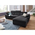 exxpo - sofa fashion hoekbank inclusief verstelbare hoofdsteun en verstelbare armleuning, naar keuze met slaapfunctie (2 stuks) grijs