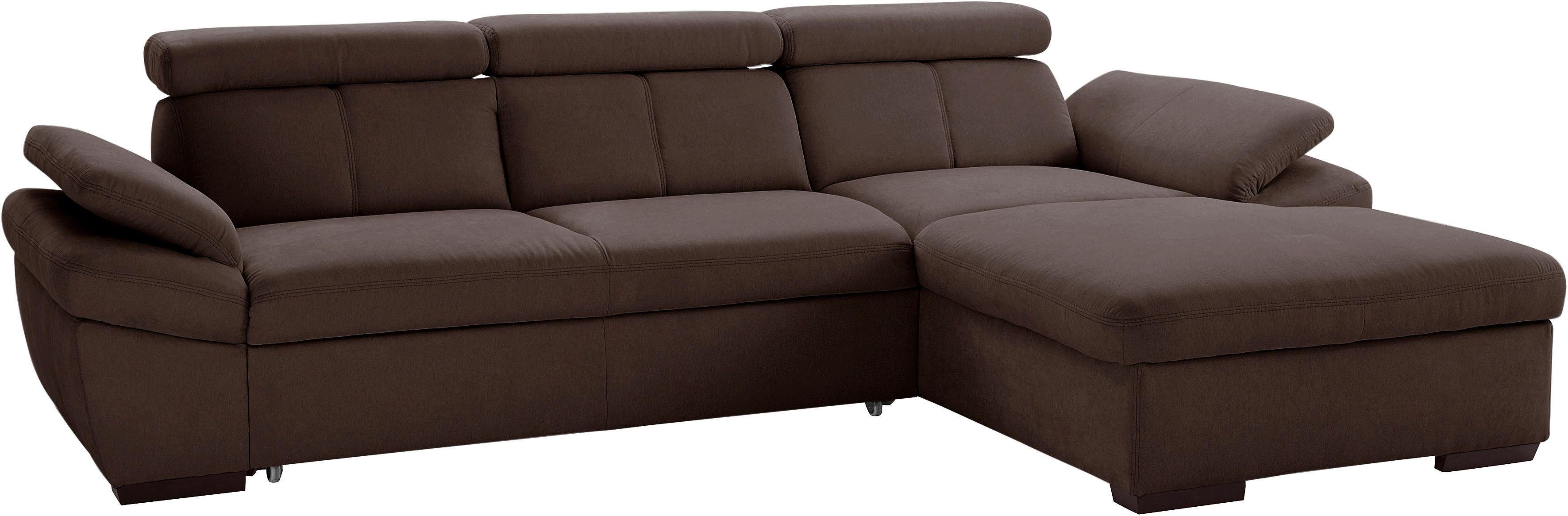 exxpo - sofa fashion Hoekbank Salerno, incl. hoofd- en armdeelverstelling, elegant & comfortabel, L-vorm