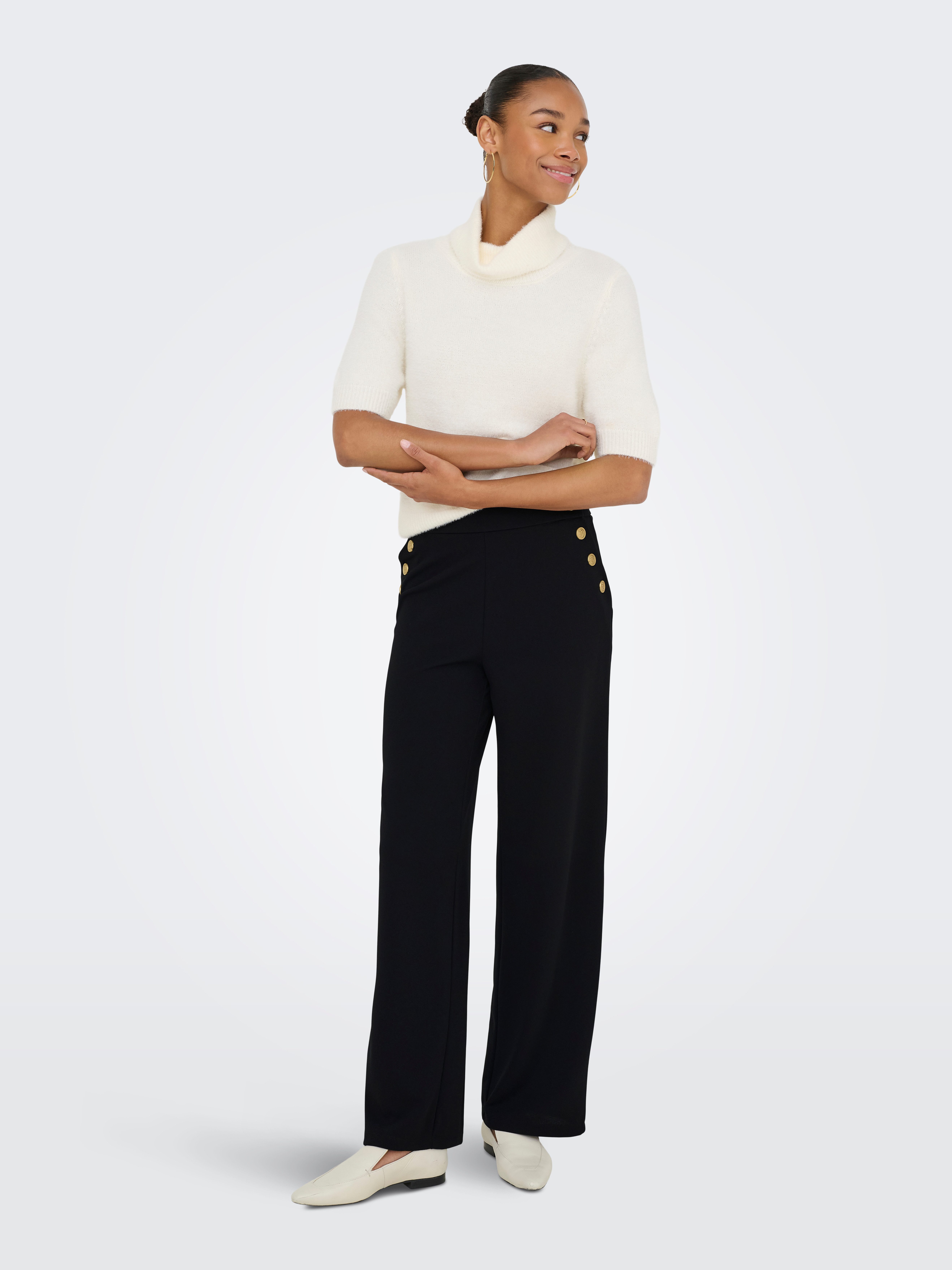 Only Comfortbroek ONLRINA BUTTON PANT JRS NOOS