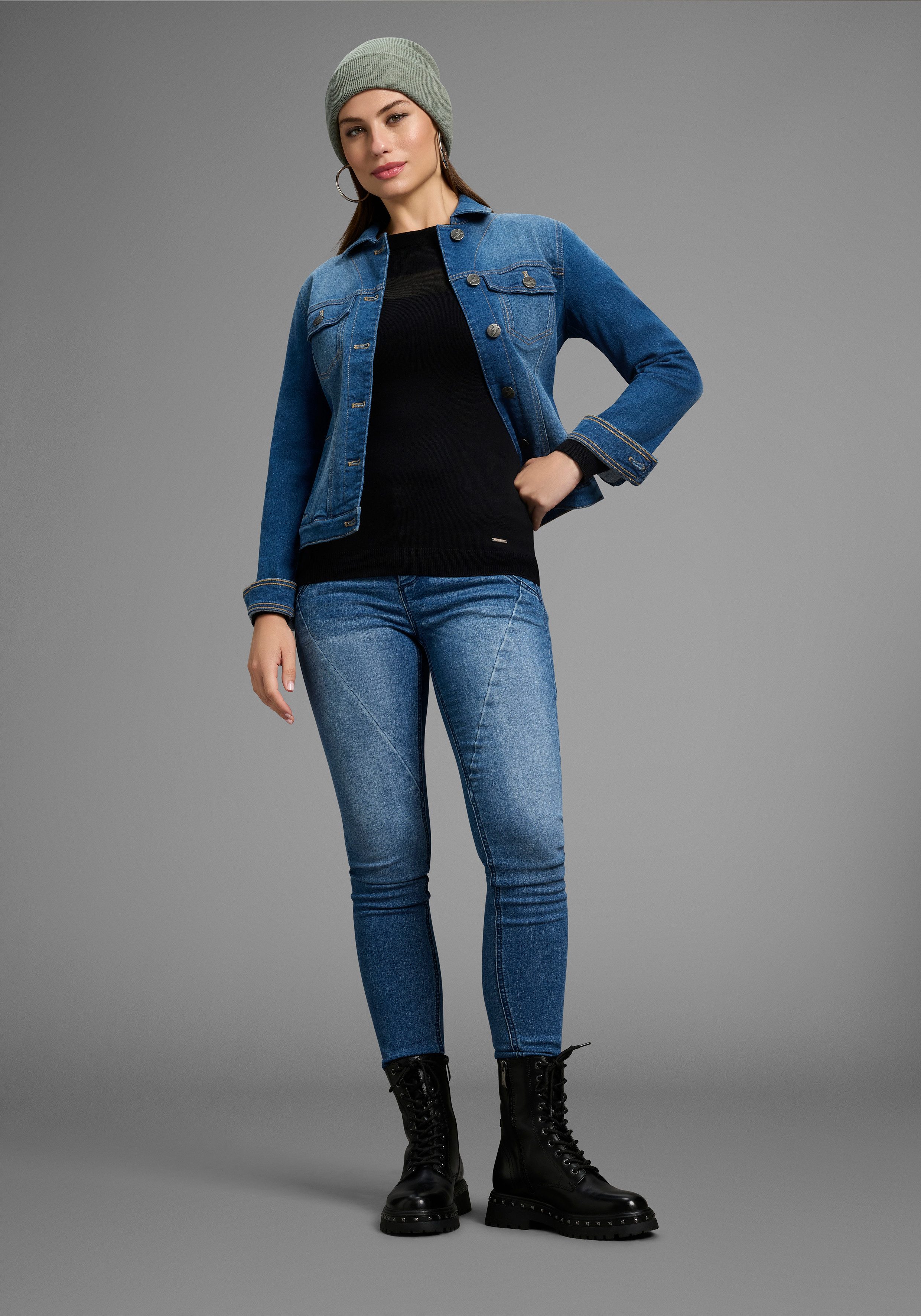 Bruno Banani Gebreide trui met een mesh-inzet - nieuwe collectie