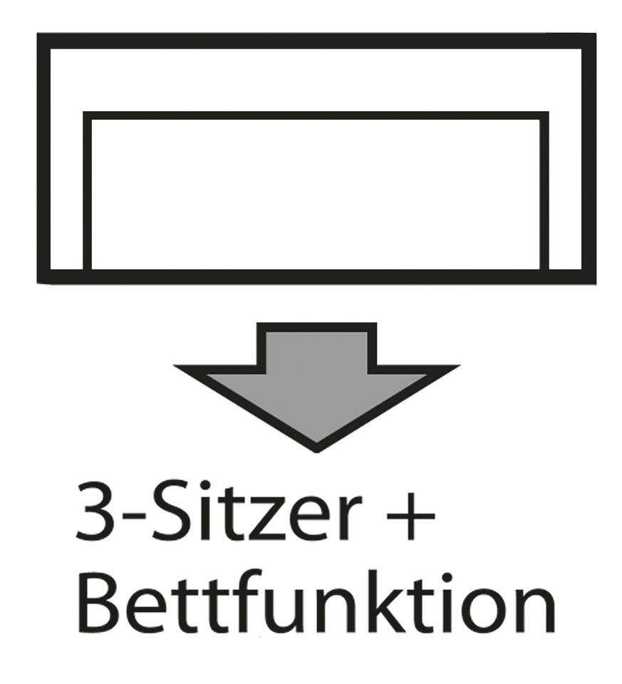 Home affaire 3-zitsbank TRIPLO optioneel slaapbank met bedlade, afmetingen B/D/H: 215/100/89 cm