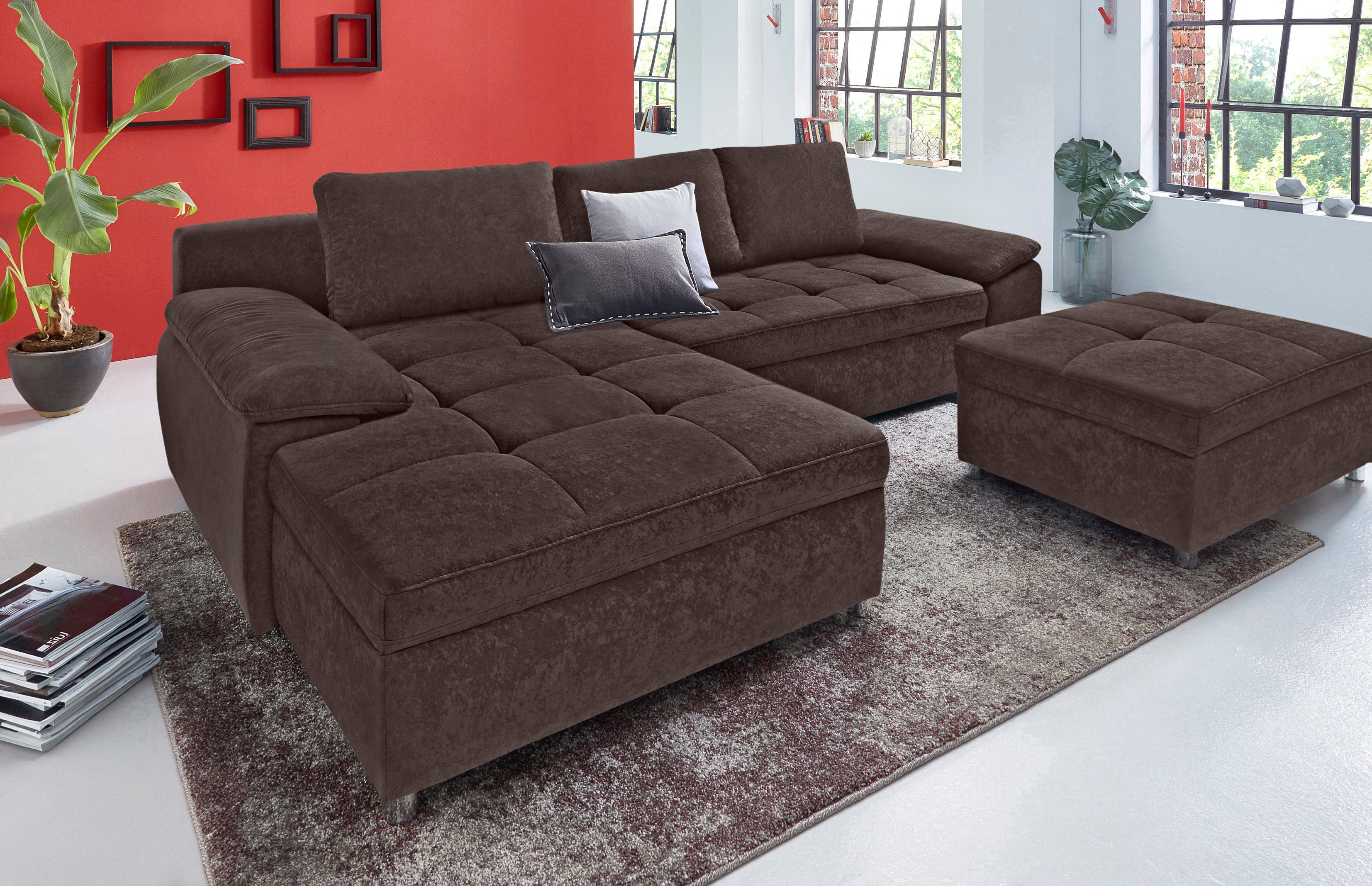 sit&more Hoekbank Labene L-vorm naar keuze met slaapfunctie en bedkist, ook als xxl-variant