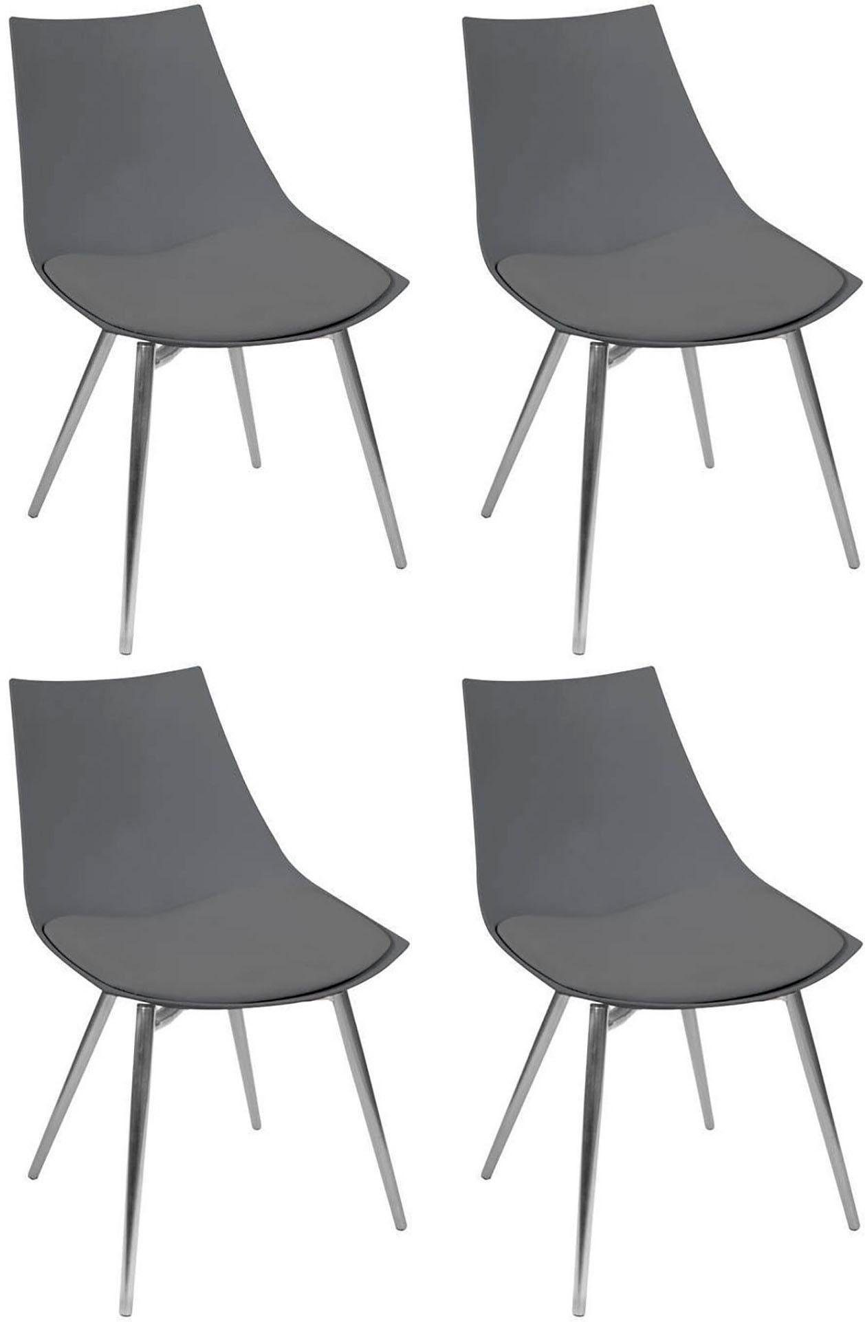 Kayoom Stoel Dakota 110 4-delige set, kunstleer bekleding, zitting van schuim ergonomisch, comfortabel, onderhoudsvriendelijk, kunstlederen bekleding