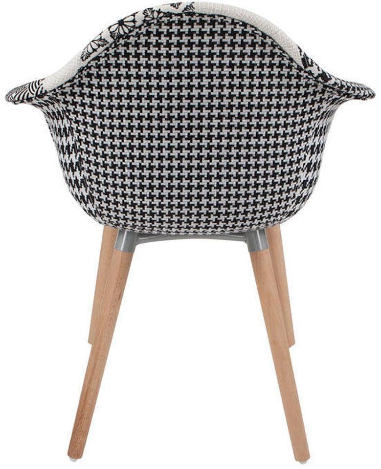 Kayoom Stoel Dave 110 2-delige set Multi, comfortabele stoel met patchworkpatroon stijlvol, elegant, elegante natuurlijk houten poten, aantrekkelijke kleurcombinatie (set, 2 stuks)