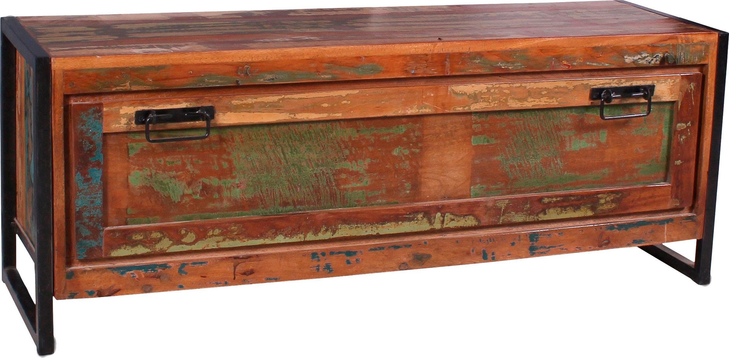 SIT Schoenenkast Bali van gerecycled hout, shabby chic, vintage schoenenkasten maat 130x40x50 cm multicolor