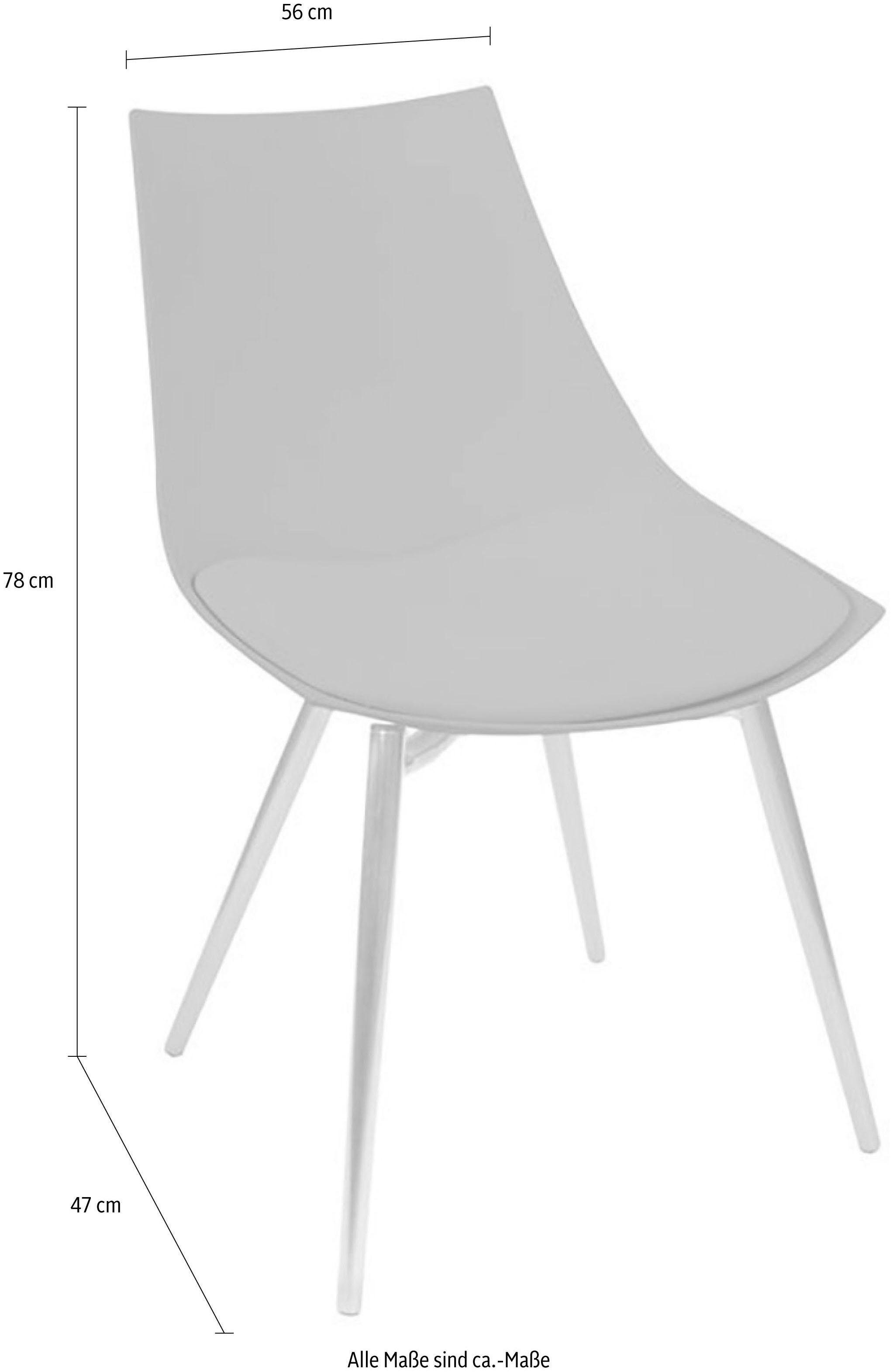 Kayoom Stoel Dakota 110 4-delige set, kunstleer bekleding, zitting van schuim ergonomisch, comfortabel, onderhoudsvriendelijk, kunstlederen bekleding