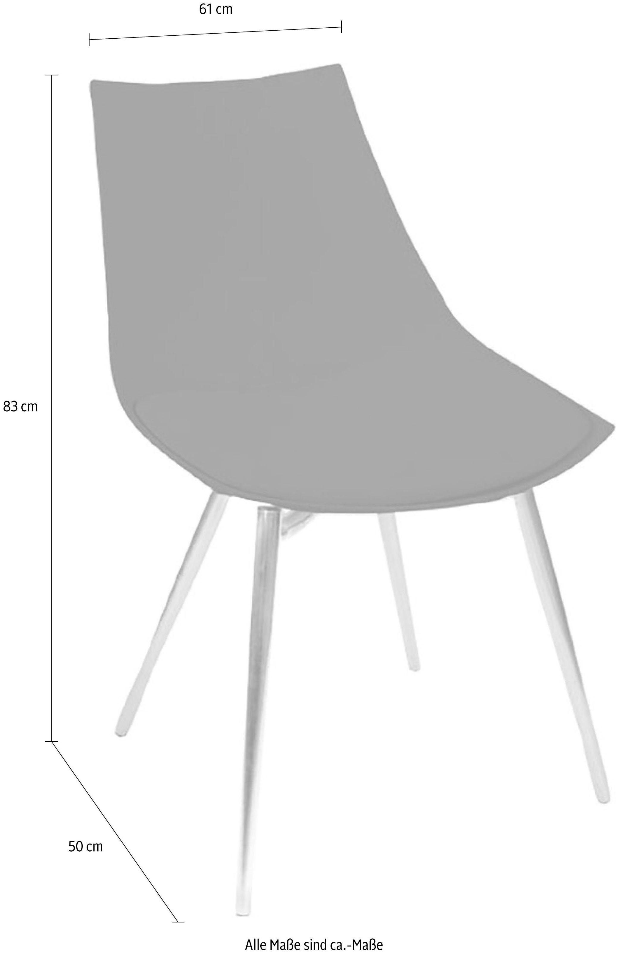 Kayoom Stoel Dakota 110 4-delige set, kunstleer bekleding, zitting van schuim ergonomisch, comfortabel, onderhoudsvriendelijk, kunstlederen bekleding