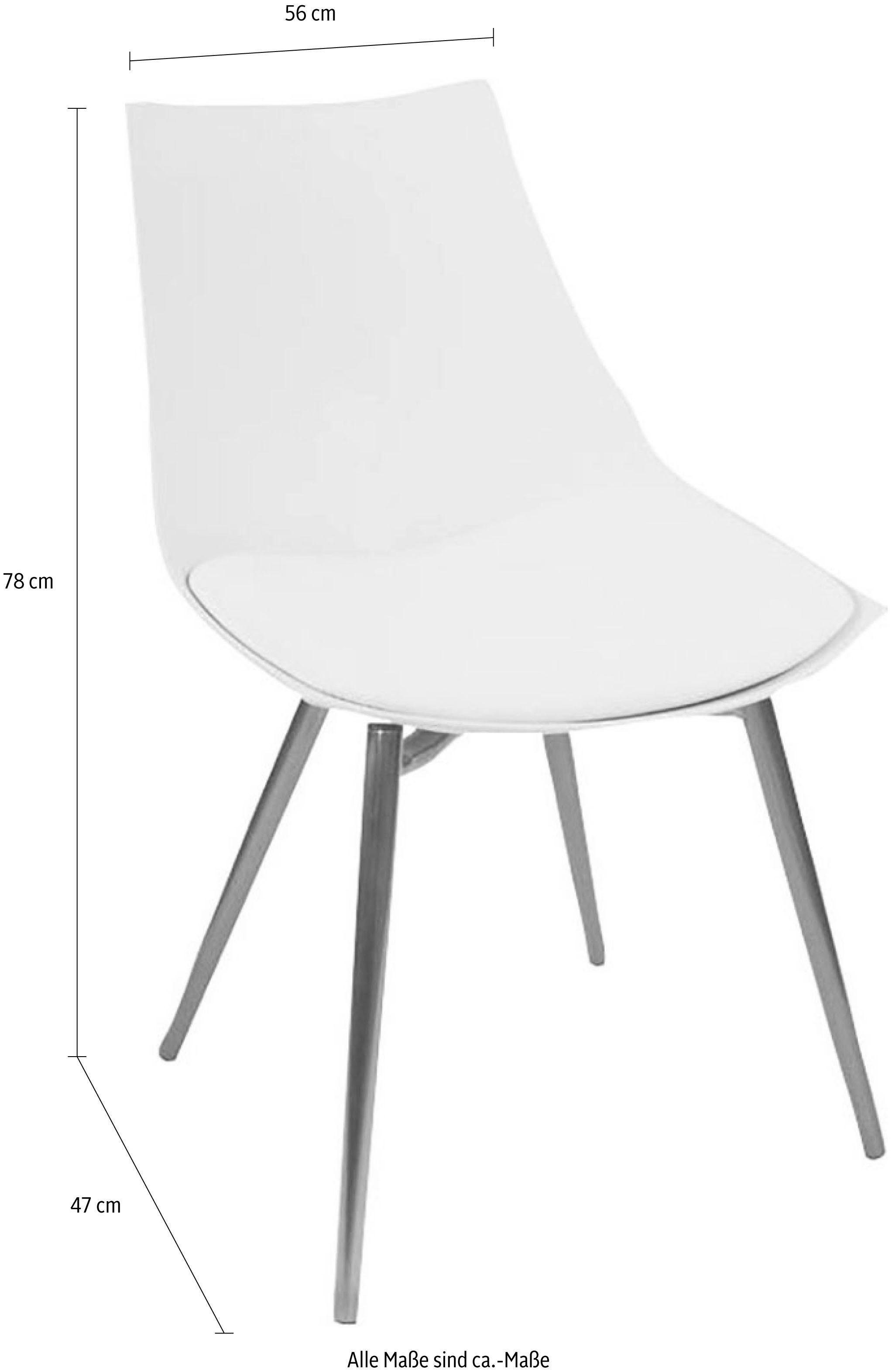 Kayoom Stoel Dakota 110 4-delige set, kunstleer bekleding, zitting van schuim ergonomisch, comfortabel, onderhoudsvriendelijk, kunstlederen bekleding