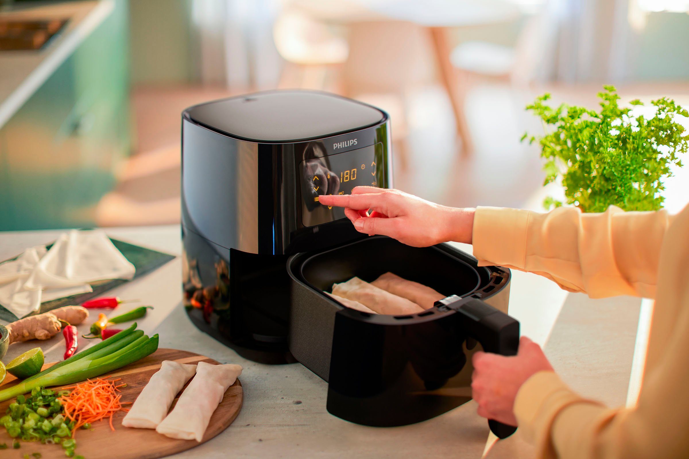 Philips Airfryer L HD9252/90, 4,1 l met 7 instellingen en warmhoudfunctie, digitaal display
