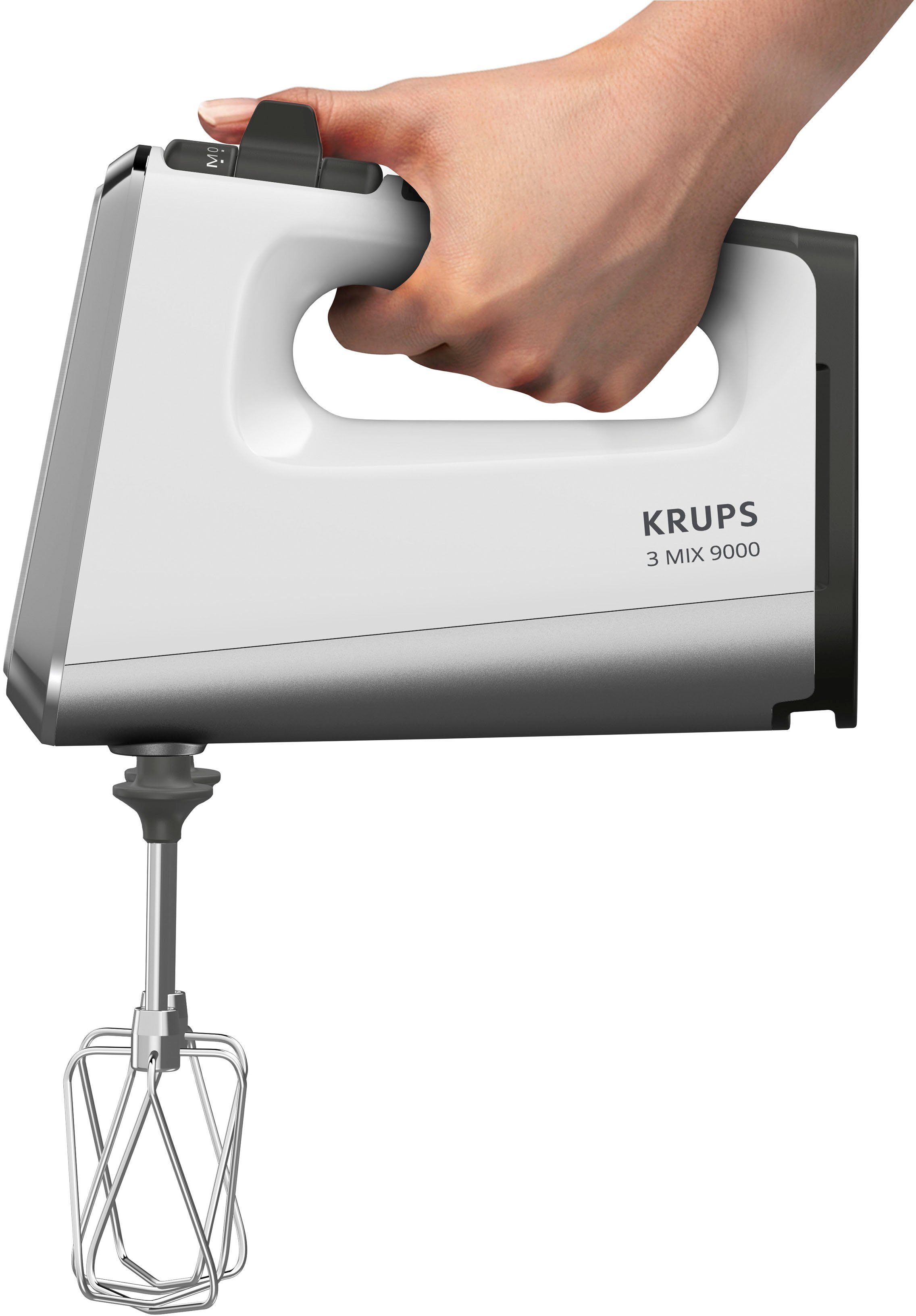 Krups Handmixer 3, Mix 9000 incl. garde, deeghaken, staafmixer-opzetstuk, maatbeker, gn9121