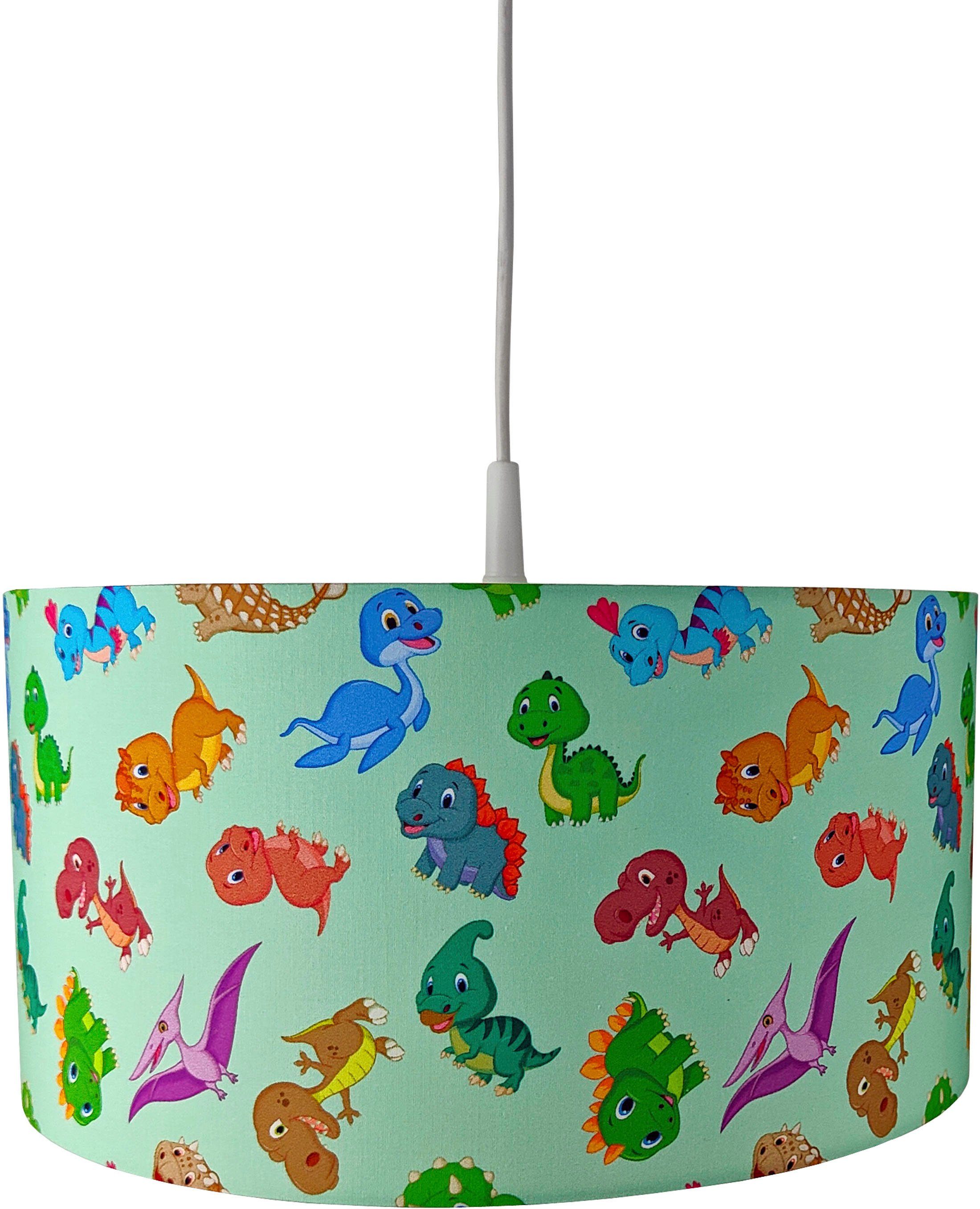 niermann Hanglamp Stoffen hanglamp dino's (1 stuk) kinderlampen multicolor