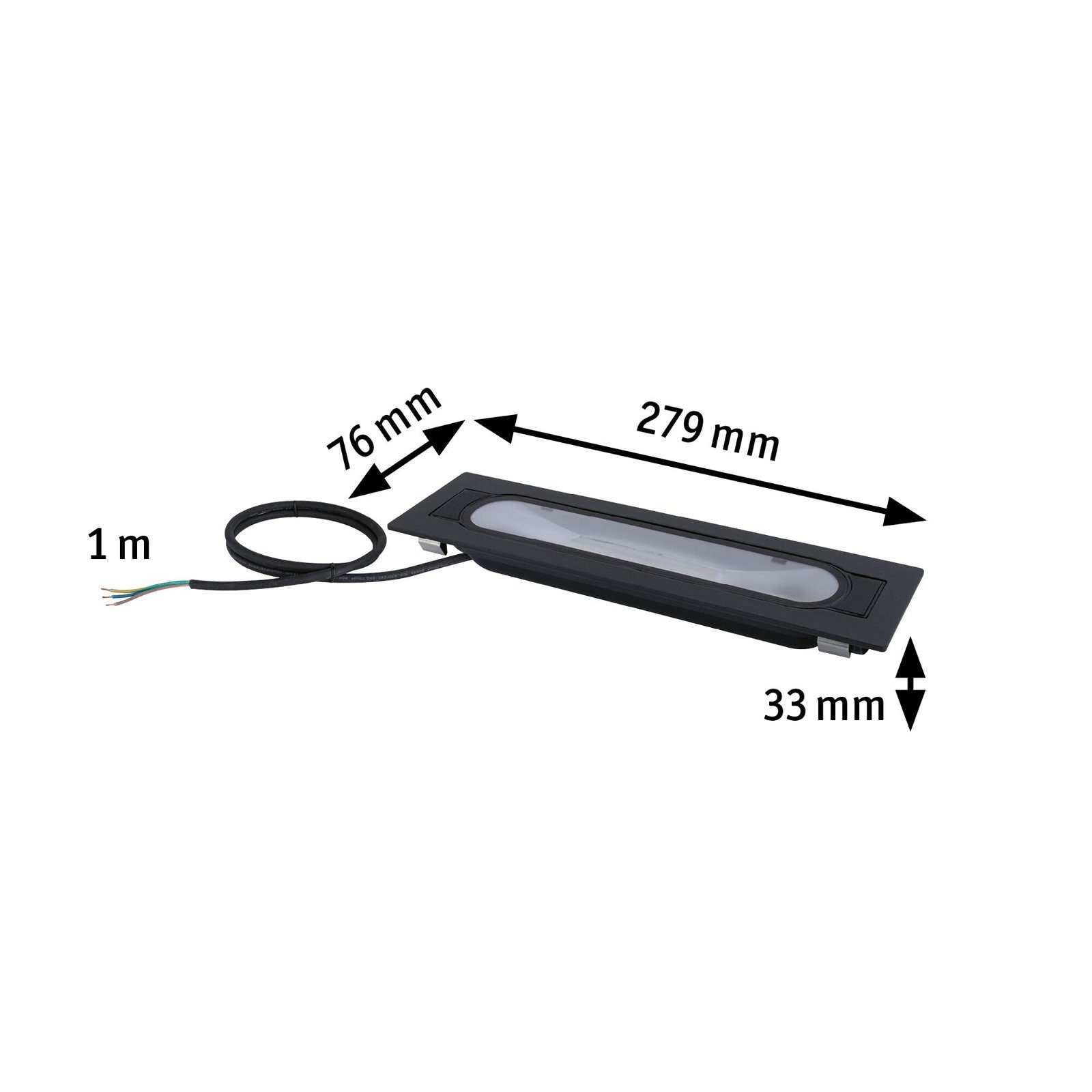 Paulmann Led-tuinlamp Wandfluter Ito IP6 7279x76mm 3000K 6W 200lm 230V 70° Antraciet Metaal (1 stuk)
