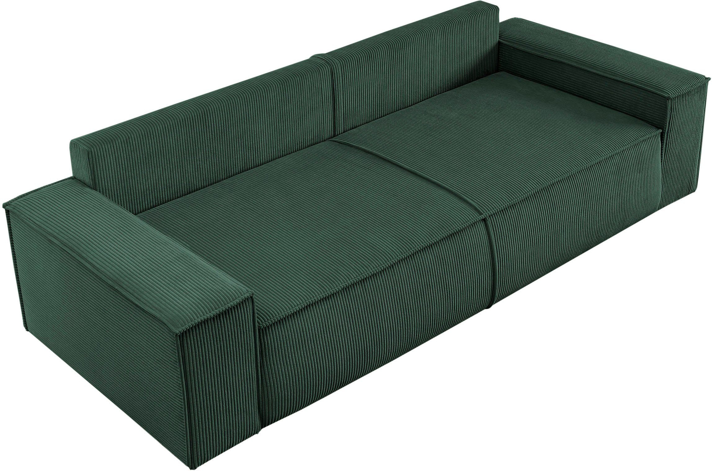 Home affaire 3-zitsbank SHERWOOD slaapbank (257 cm) ribfluweel, velours, vintage lederlook