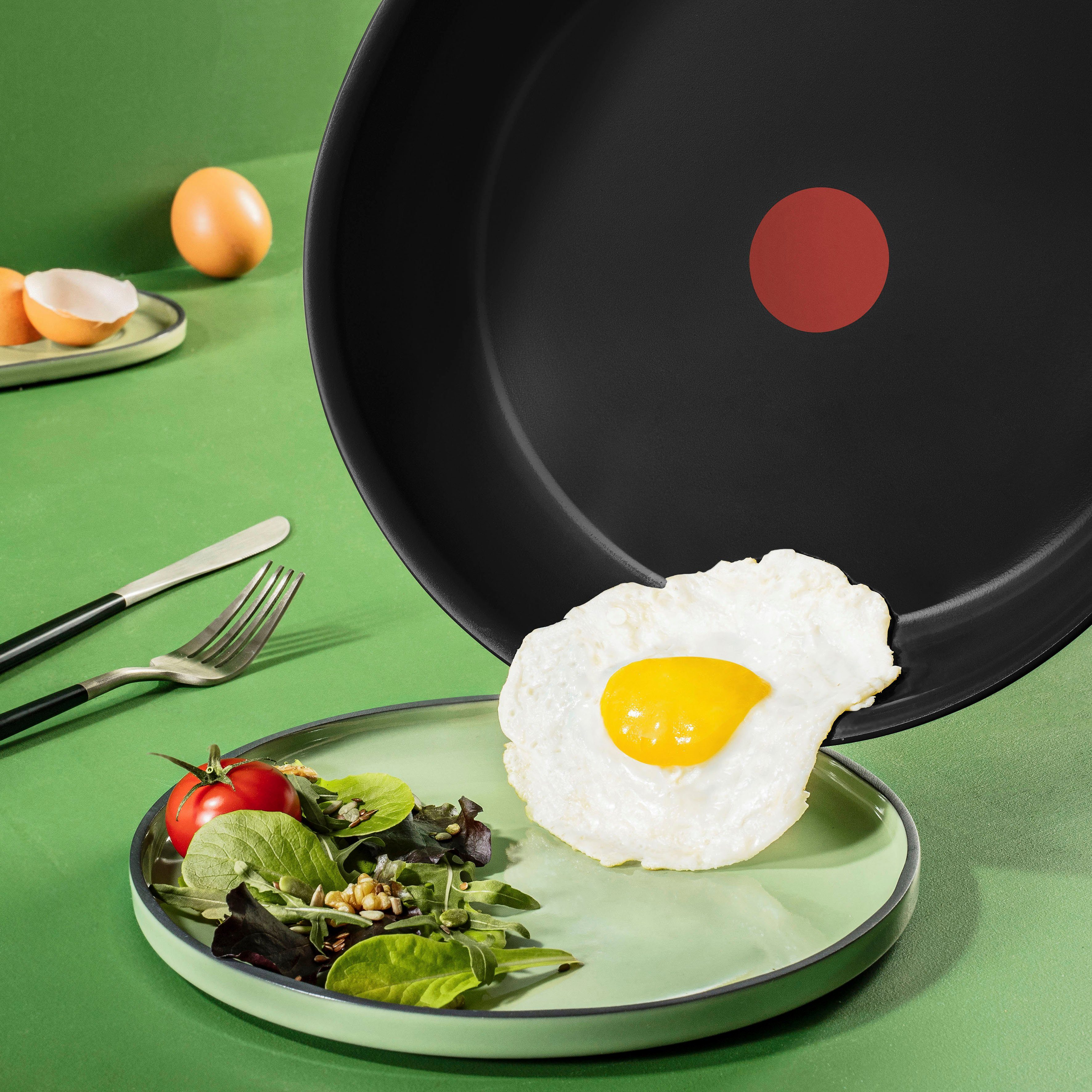 Tefal Koekenpan Renew On Black milieuvriendelijk, gerecycled, thermo-signaal, geschikt voor inductie (1-delig)