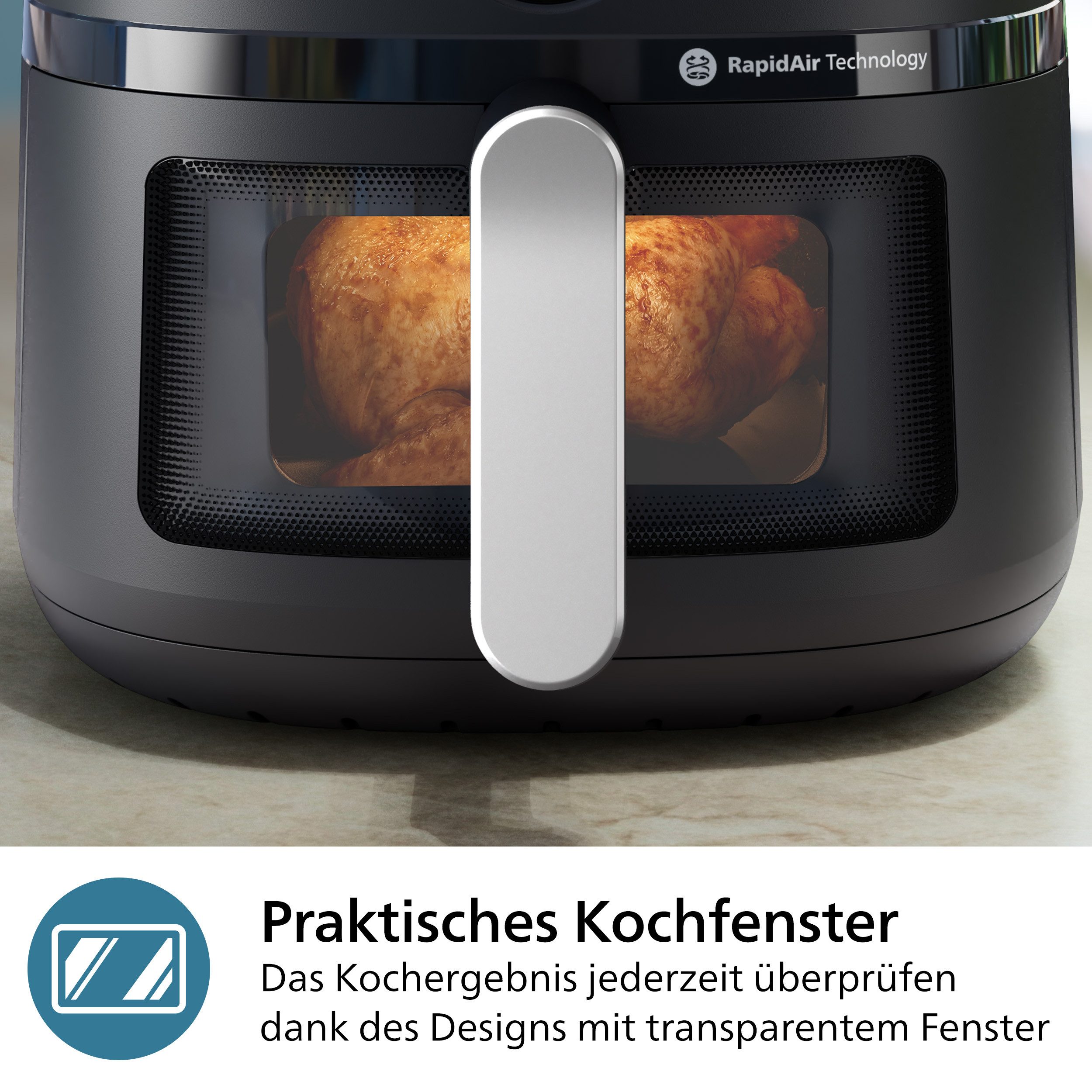 Philips Airfryer 2000 NA231/00, mit 6.2L, Sichtfenster
