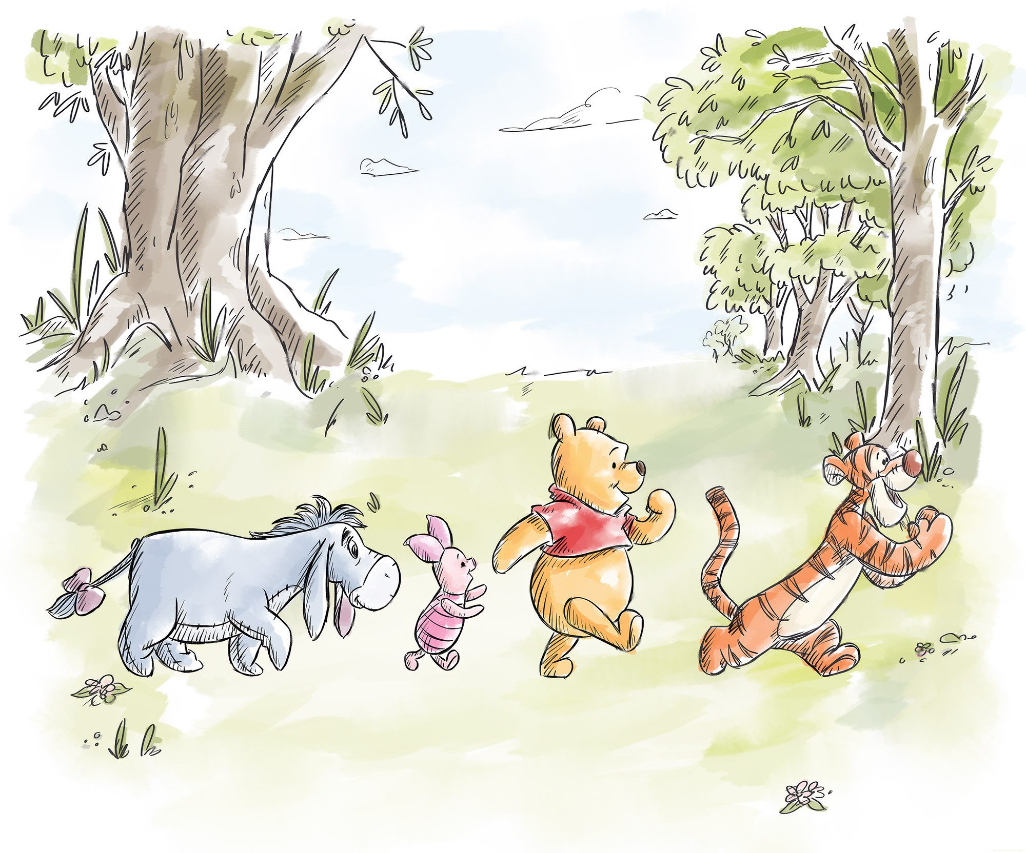 Komar Kinderbehang Disney Winnie the Pooh Walk Together (1 stuk)