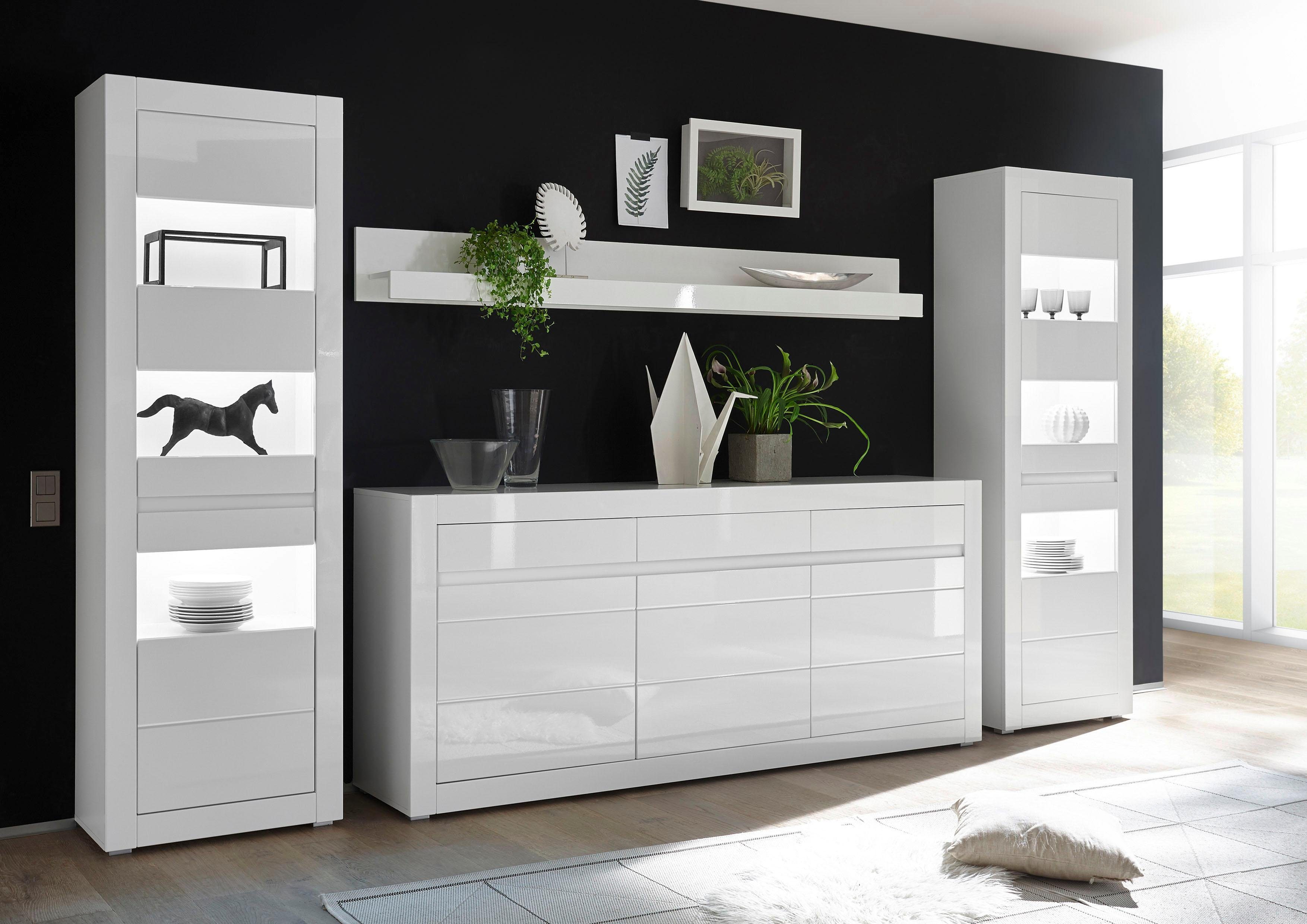 INOSIGN Vitrinekast Carat Hoogte 198 cm, twee latten geleverd, 1 x grijs, 1 x wit