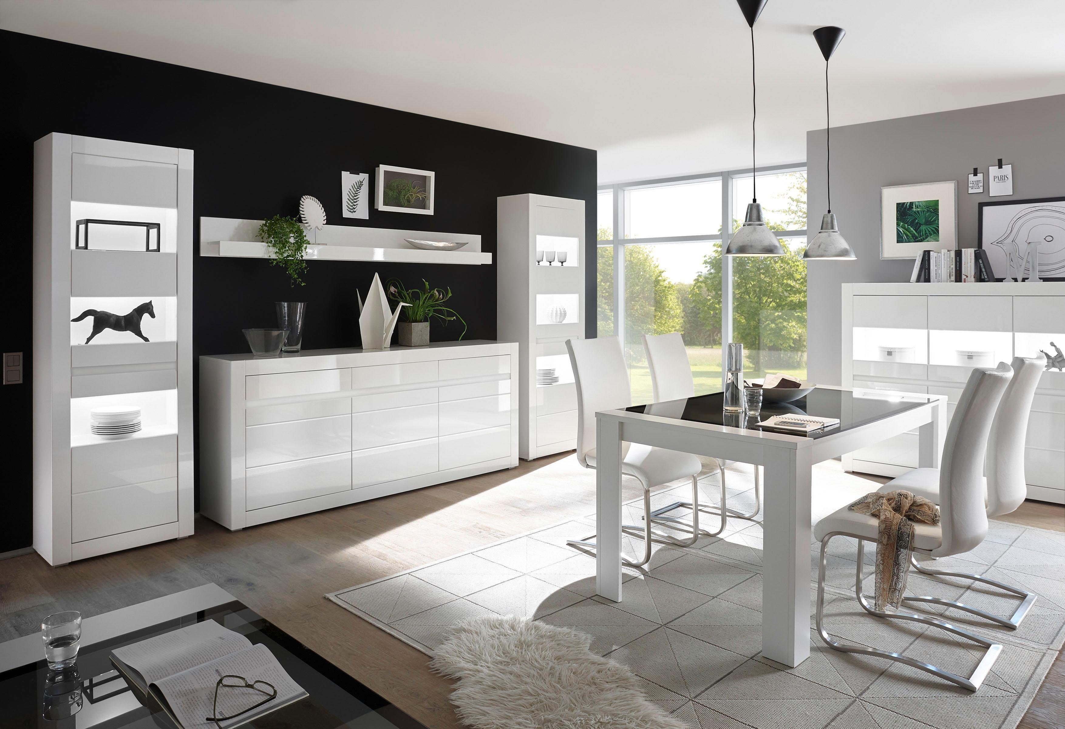 INOSIGN Vitrinekast Carat Hoogte 198 cm, twee latten geleverd, 1 x grijs, 1 x wit