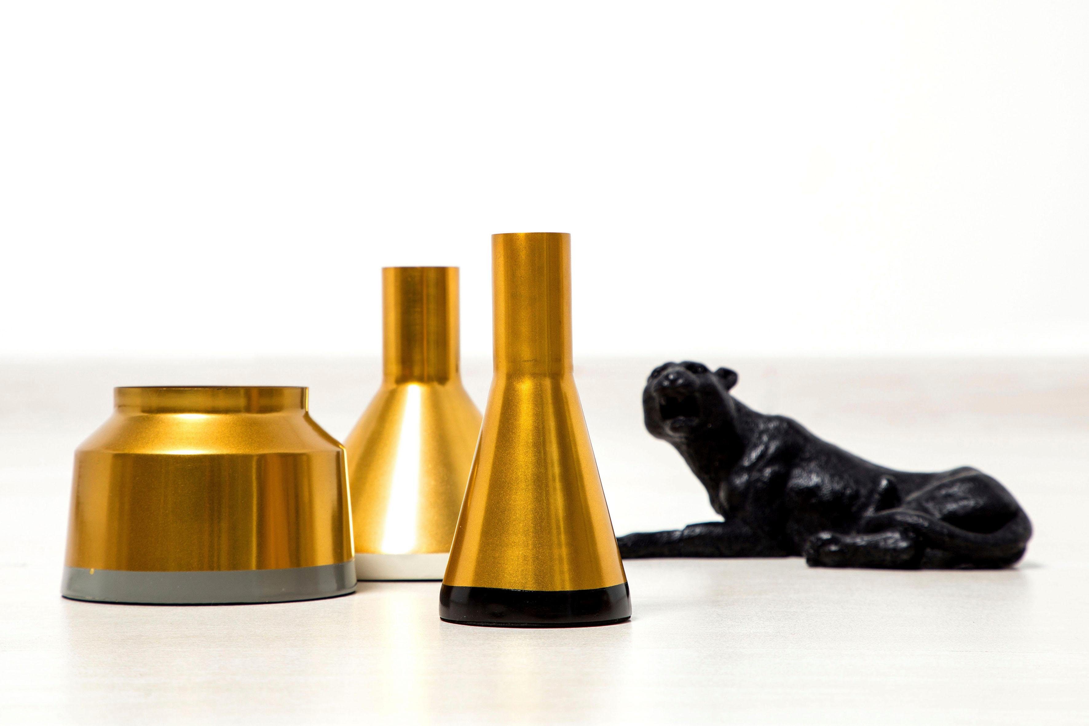 Kayoom Siervaas Culture van hoge kwaliteit (set, 3 stuks) vazen & bloempotten goud(kleur)